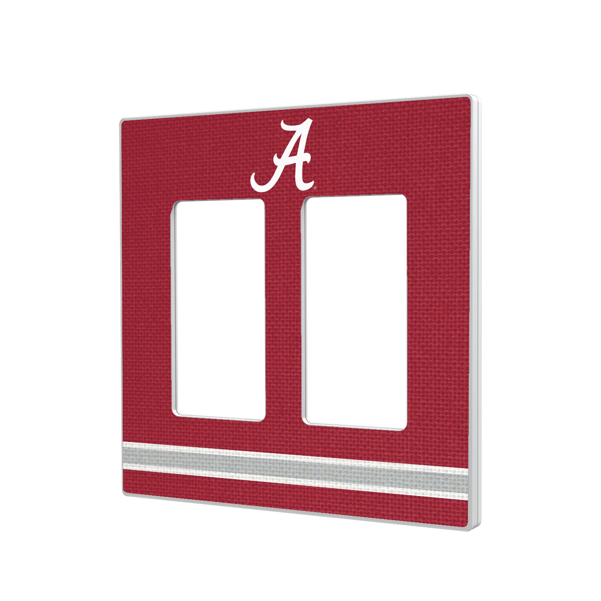 University of Alabama Crimson Tide Script A Stripe Hidden-Screw Light Switch Plate#Style_Double Rocker