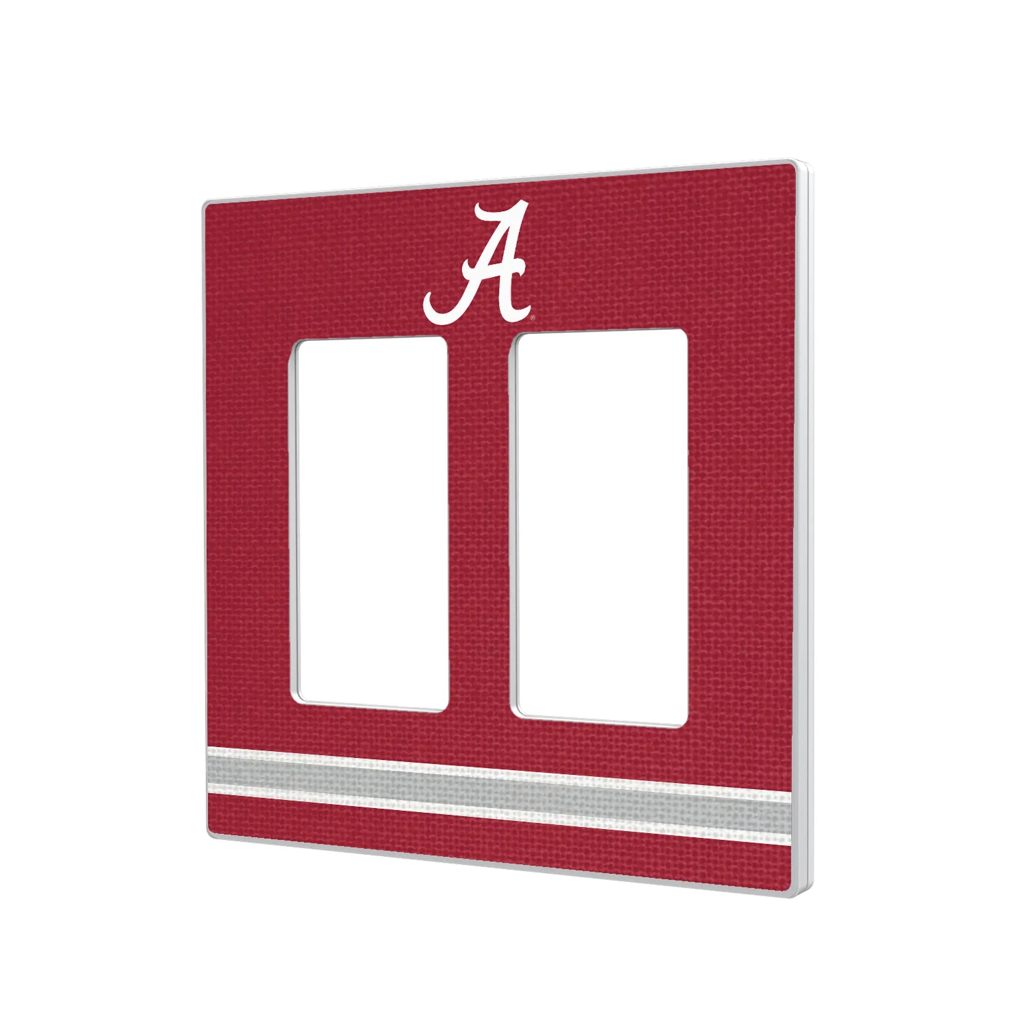 University of Alabama Crimson Tide Script A Stripe Hidden-Screw Light Switch Plate#Style_Double Rocker