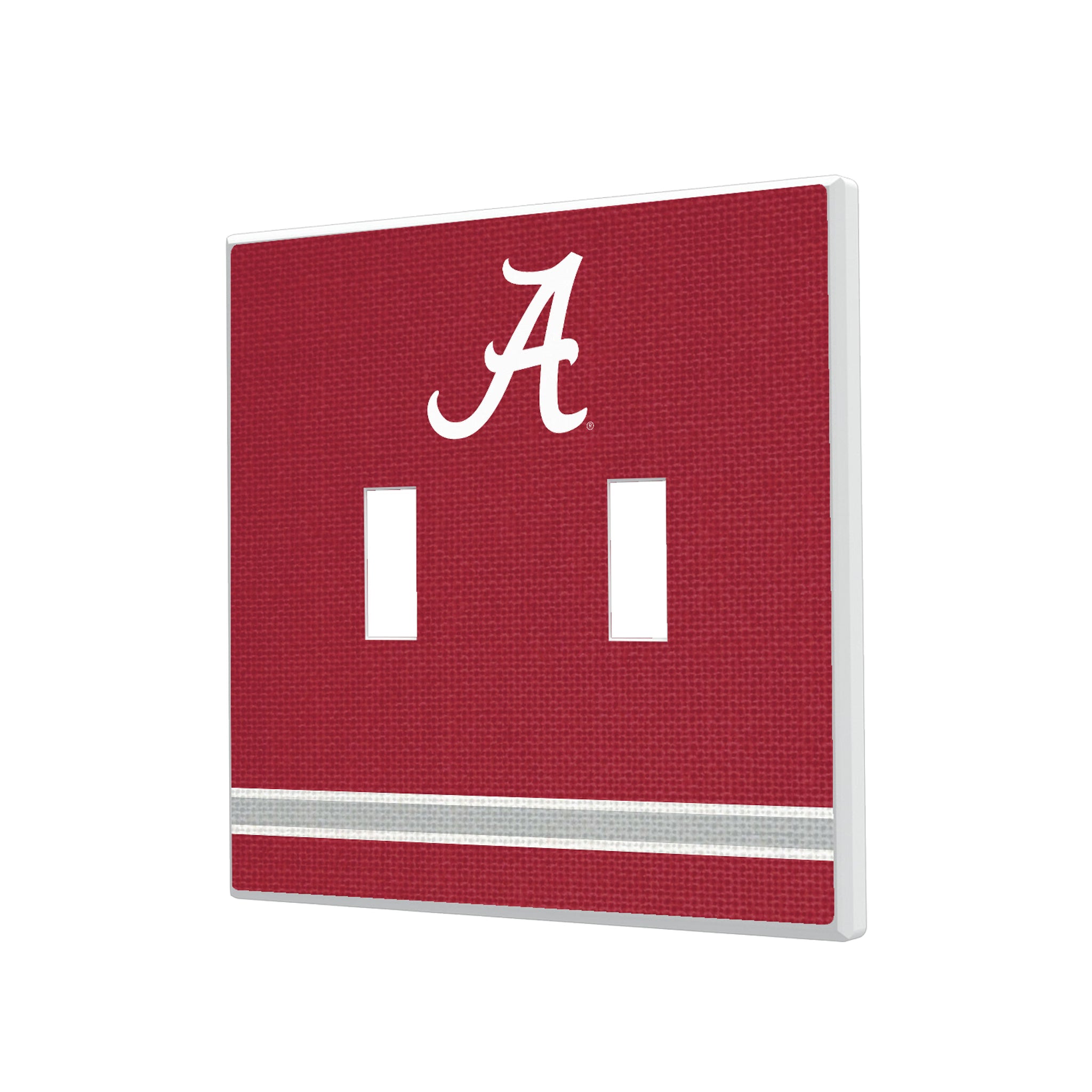 University of Alabama Crimson Tide Script A Stripe Hidden-Screw Light Switch Plate#Style_Double Toggle