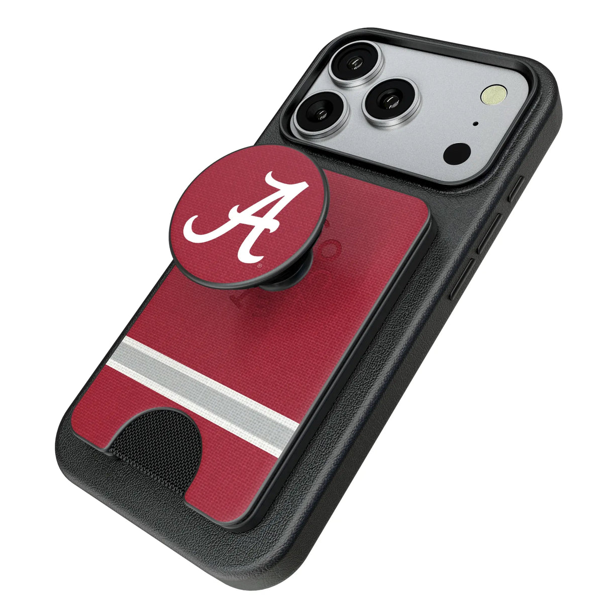 University of Alabama Crimson Tide Script A Stripe Popsockets Wallet Magnetic - Isometric View