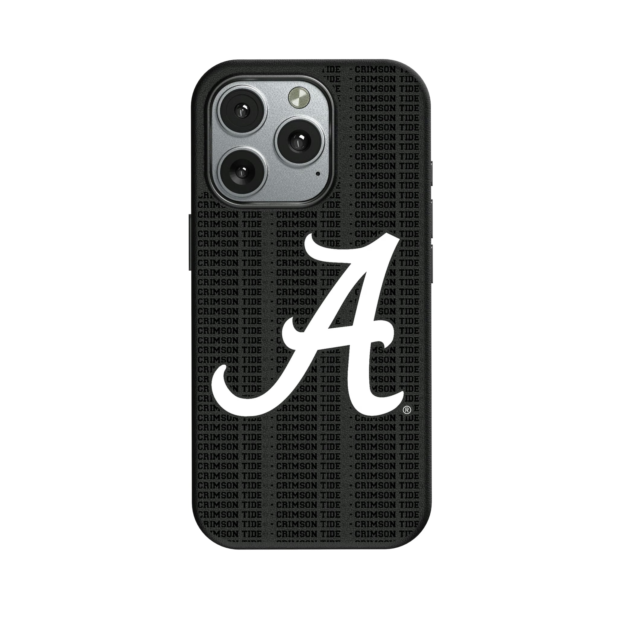 University of Alabama Crimson Tide Script A Text Backdrop iPhone MagSafe Compatible Phone Case for Apple iPhone