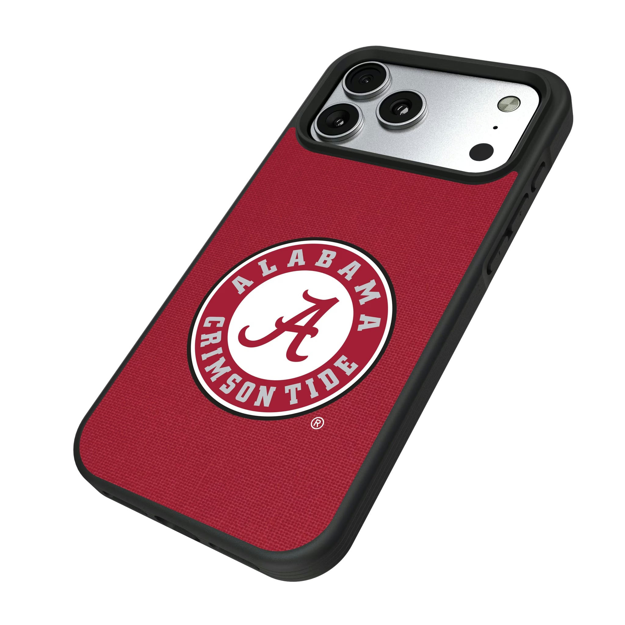 University of Alabama Crimson Tide Solid iPhone Bump Phone Case for Apple iPhone - Isometric View#Device_iPhone 17 Pro Max