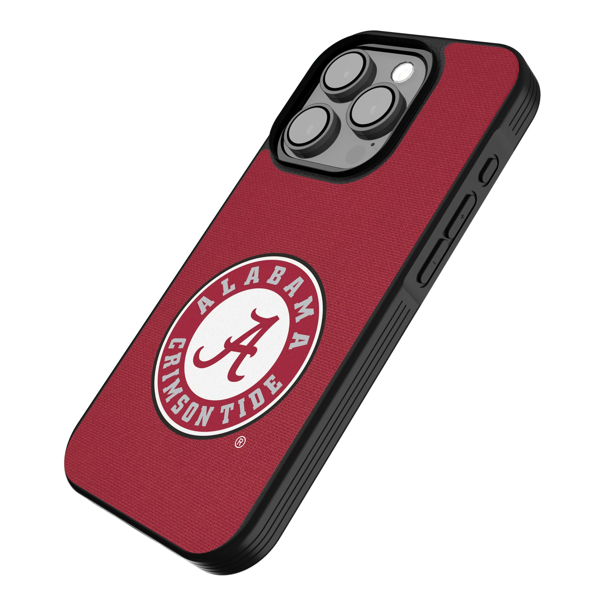 University of Alabama Crimson Tide Solid iPhone Bump Phone Case for Apple iPhone - Isometric View