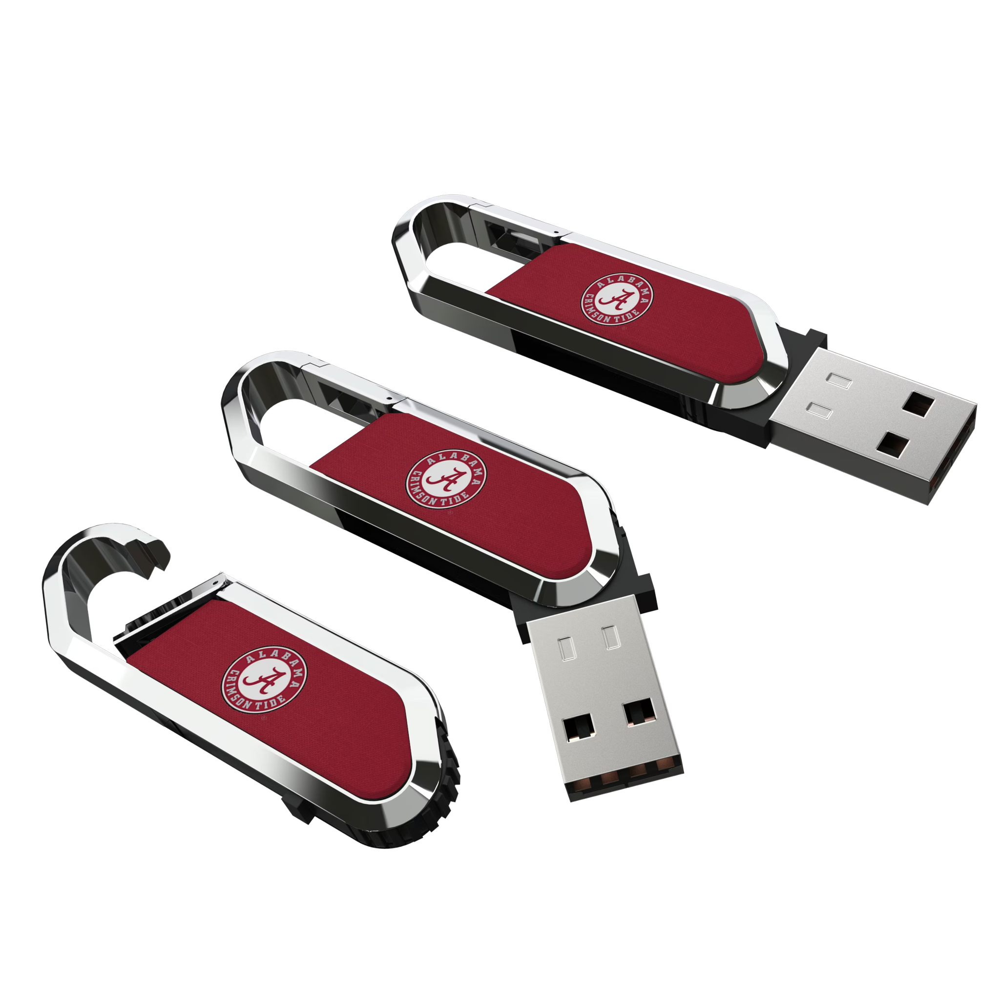 University of Alabama Crimson Tide Solid USB 64GB Clip Style Flash Drive