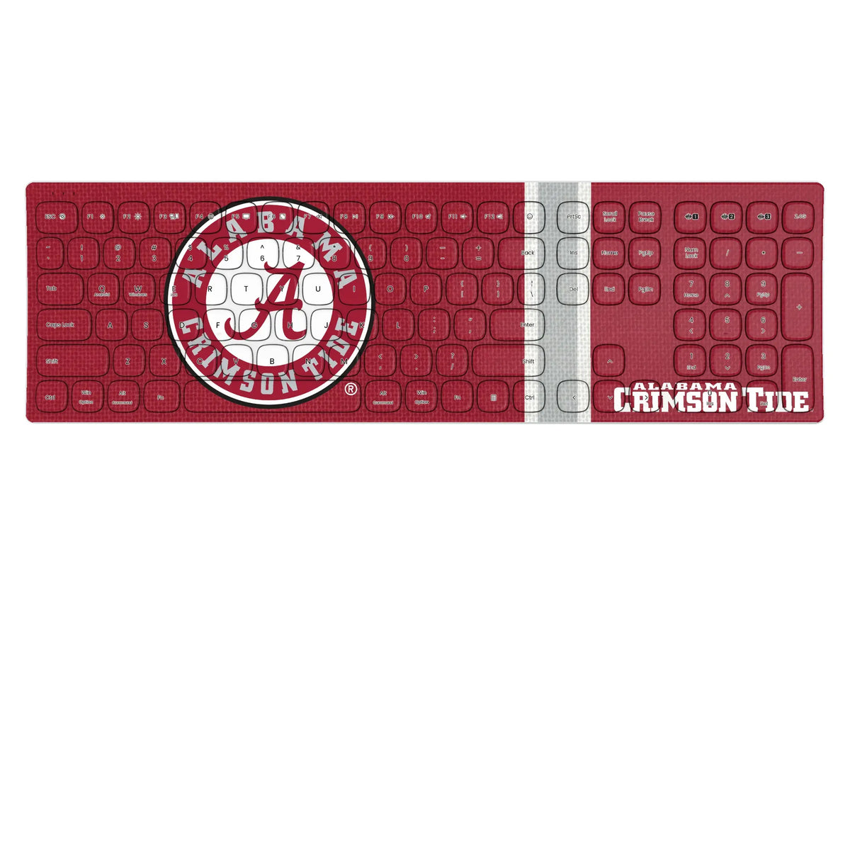 University of Alabama Crimson Tide Stripe KKB605 Curved Wireless Keyboard