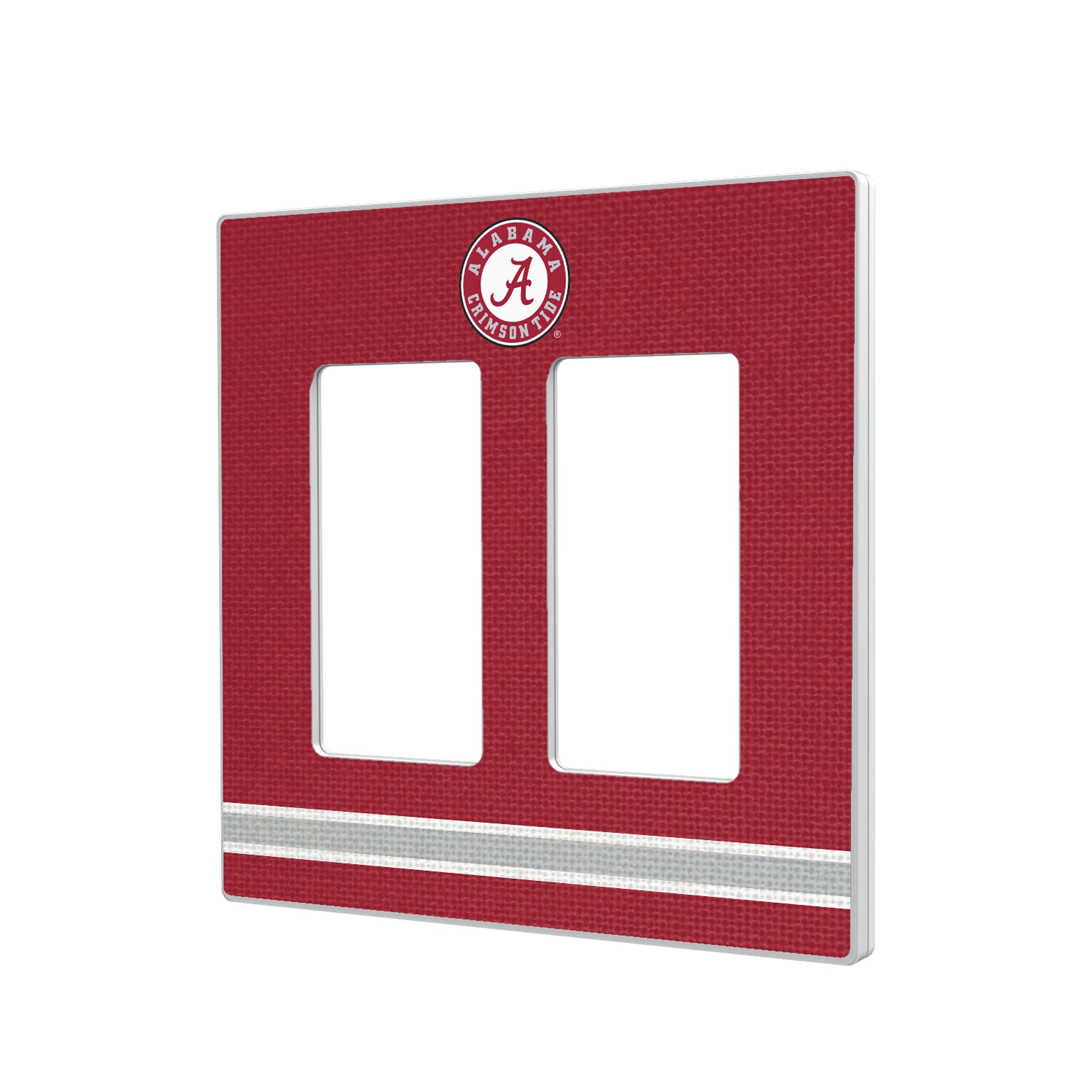 University of Alabama Crimson Tide Stripe Hidden-Screw Light Switch Plate#Style_Double Rocker