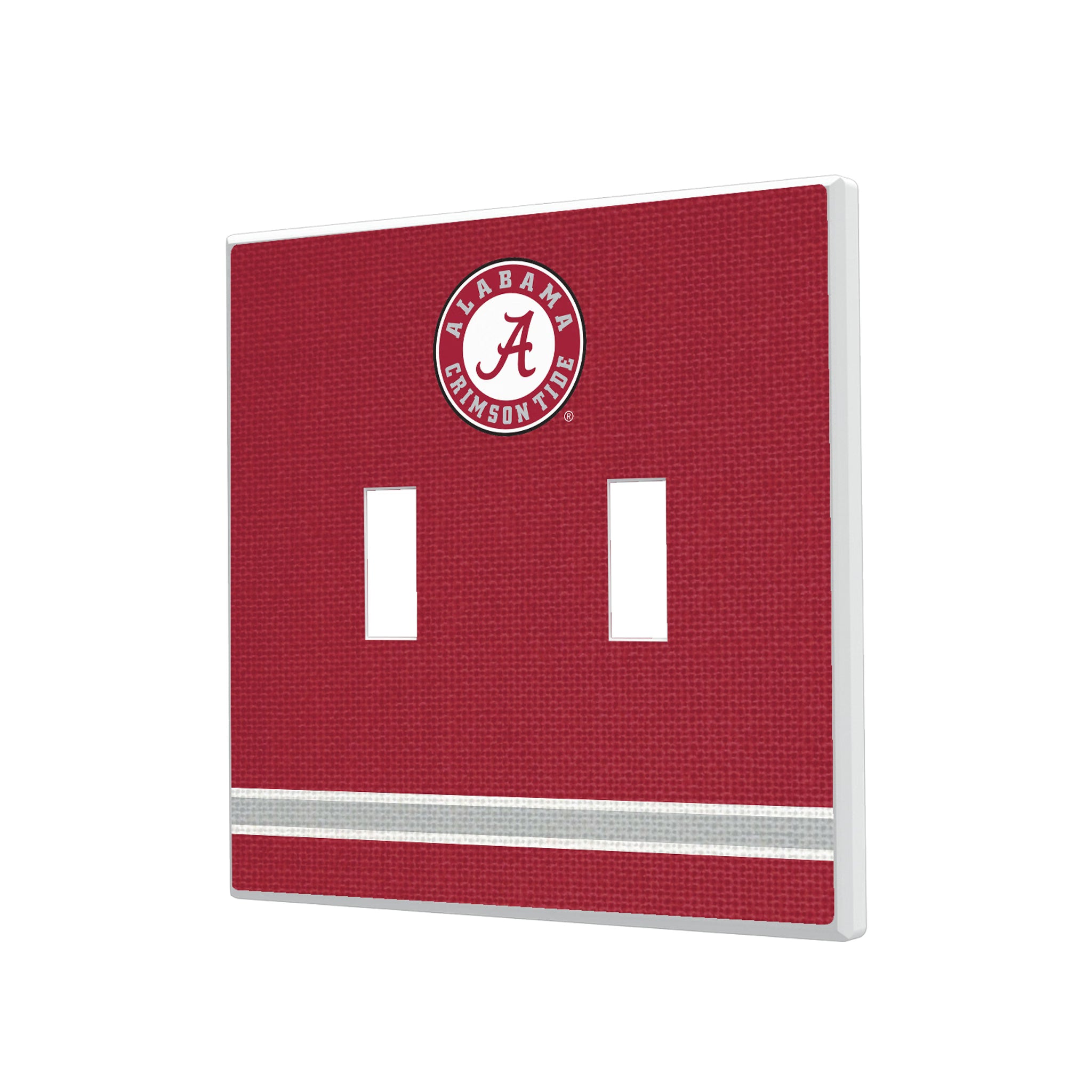 University of Alabama Crimson Tide Stripe Hidden-Screw Light Switch Plate#Style_Double Toggle