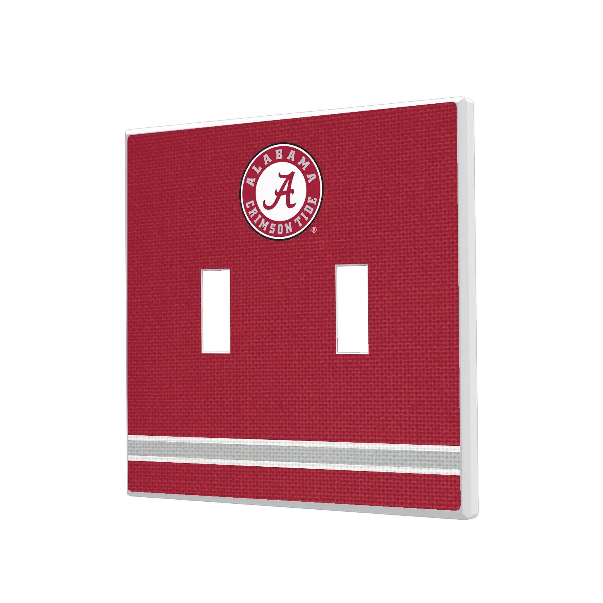 University of Alabama Crimson Tide Stripe Hidden-Screw Light Switch Plate#Style_Double Toggle