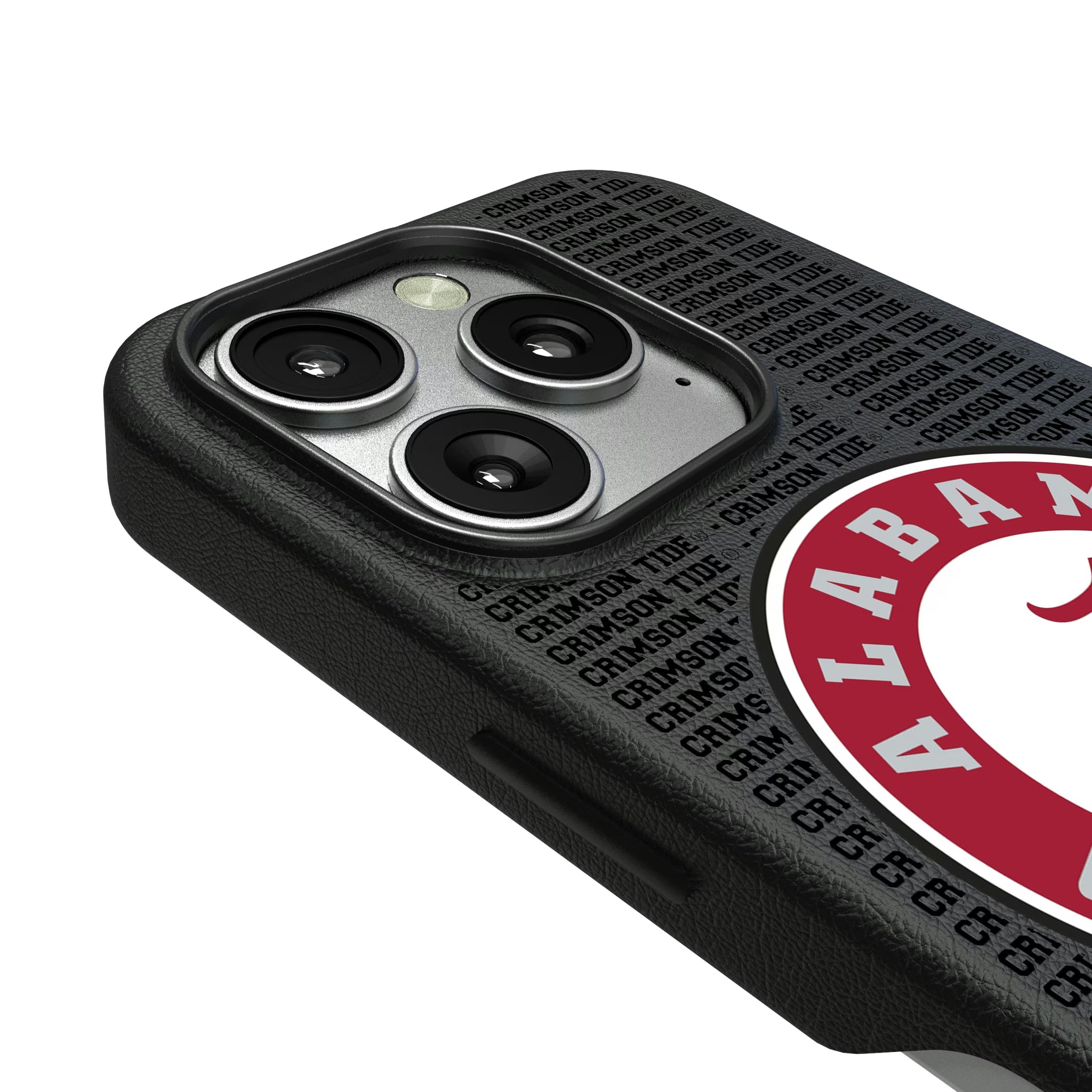 University of Alabama Crimson Tide Text Backdrop iPhone MagSafe Compatible Phone Case for Apple iPhone - Detail