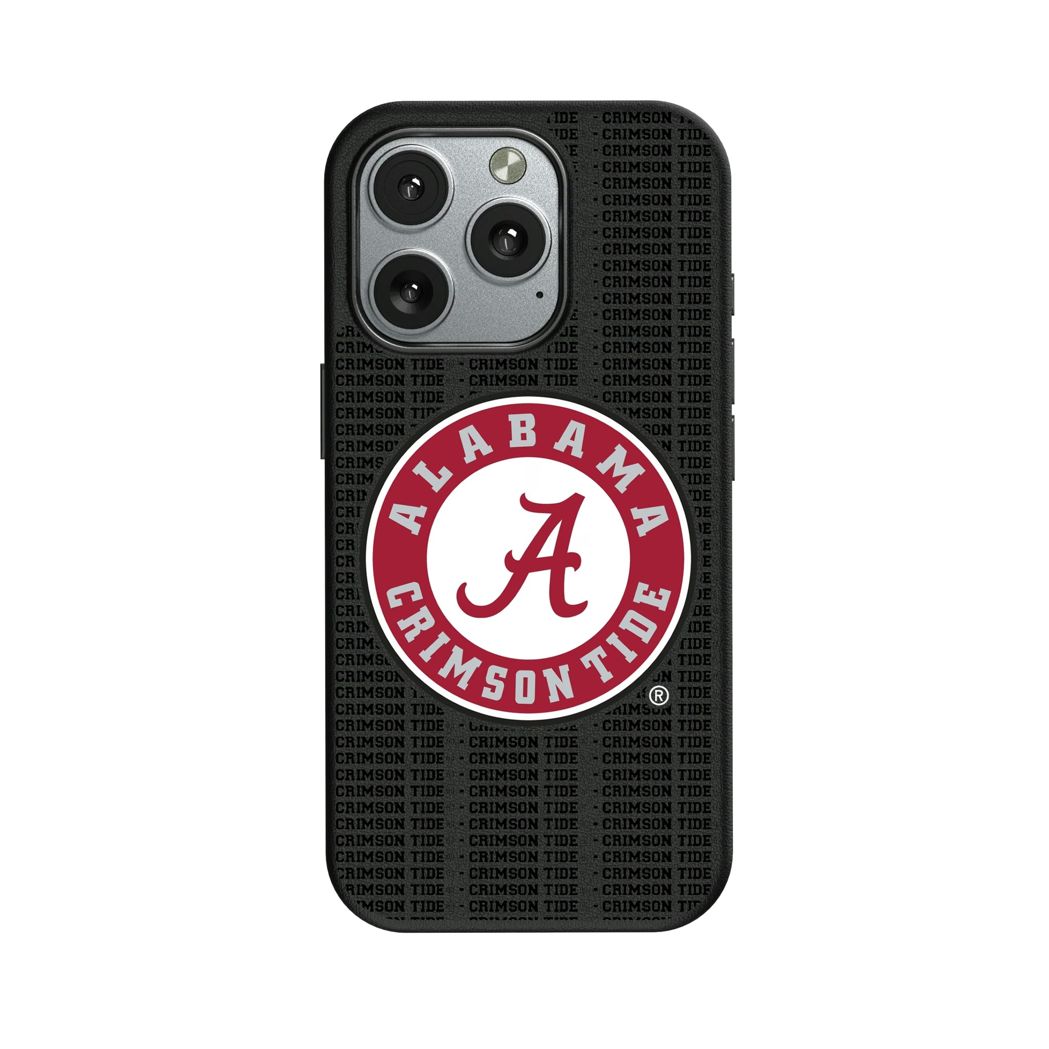 University of Alabama Crimson Tide Text Backdrop iPhone MagSafe Compatible Phone Case for Apple iPhone