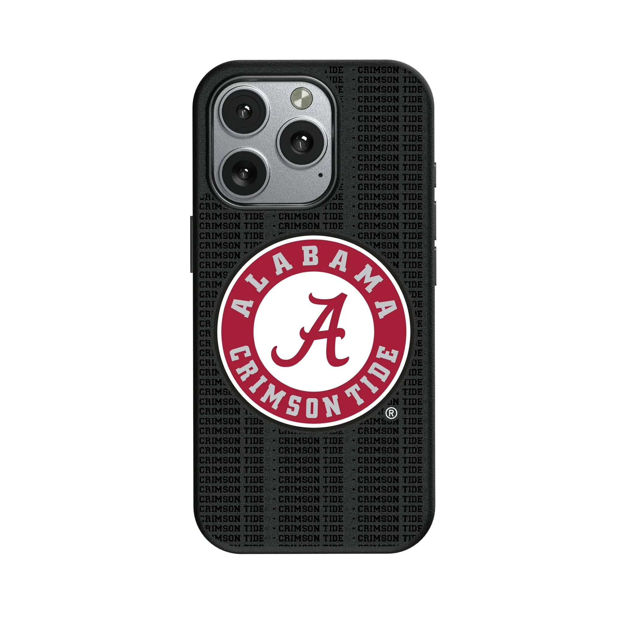 University of Alabama Crimson Tide Text Backdrop iPhone MagSafe Compatible Phone Case for Apple iPhone