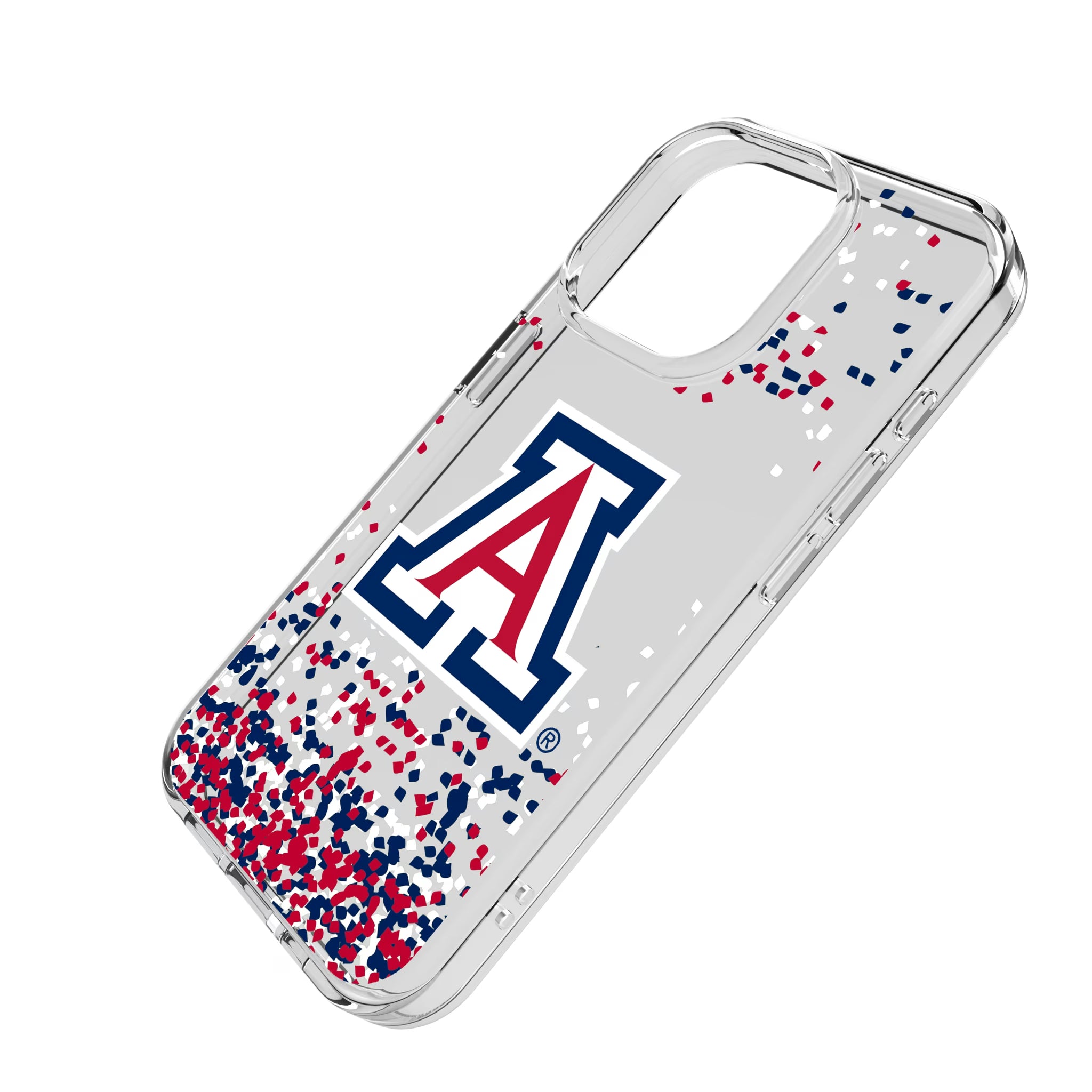 University of Arizona Wildcats Confetti iPhone Clear Phone Case for Apple iPhone - Isometric View