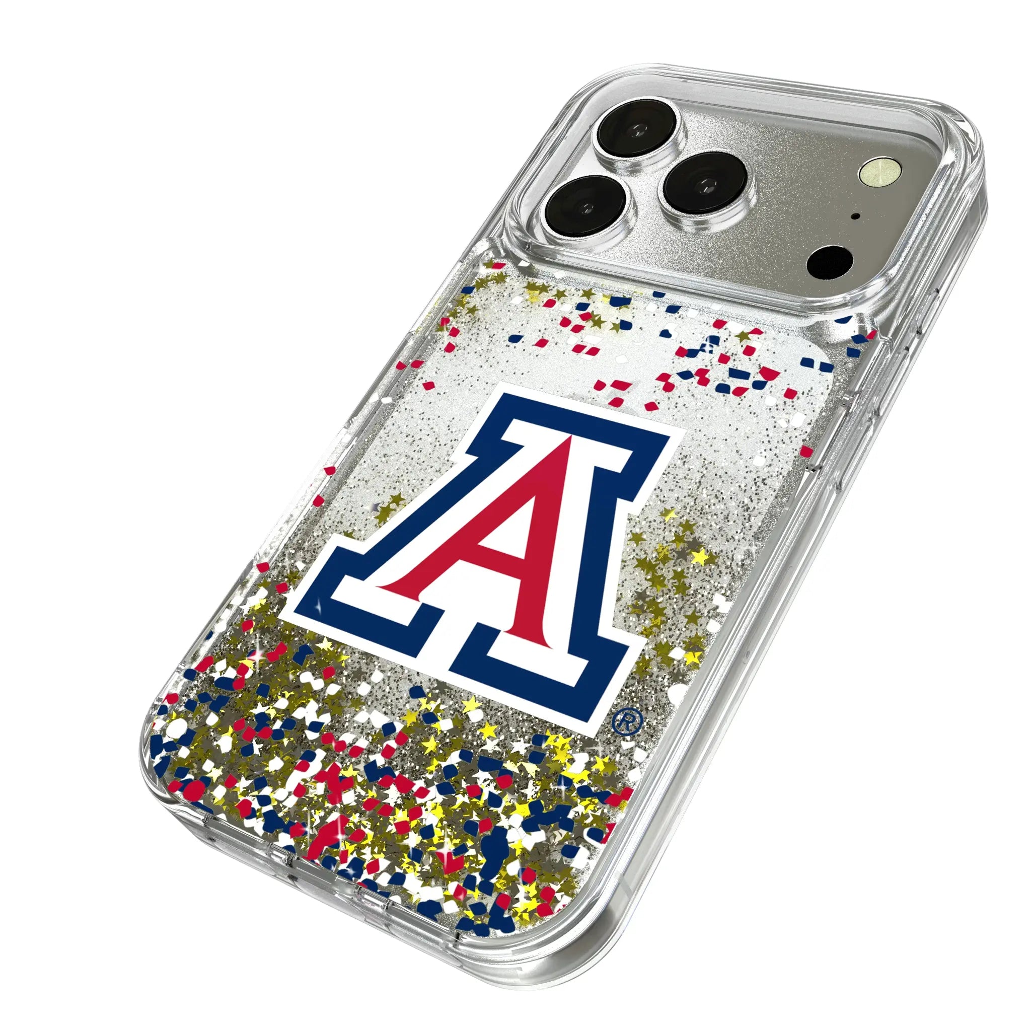University of Arizona Wildcats Confetti iPhone Glitter Phone Case for Apple iPhone - Isometric View