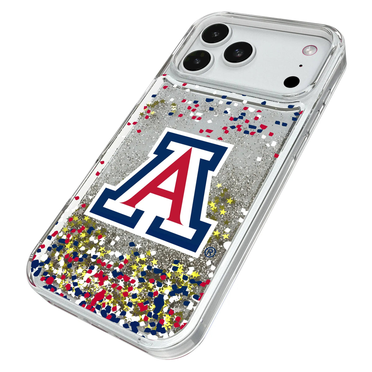 University of Arizona Wildcats Confetti iPhone Glitter Phone Case for Apple iPhone - Isometric View#Device_iPhone 18 Pro Max