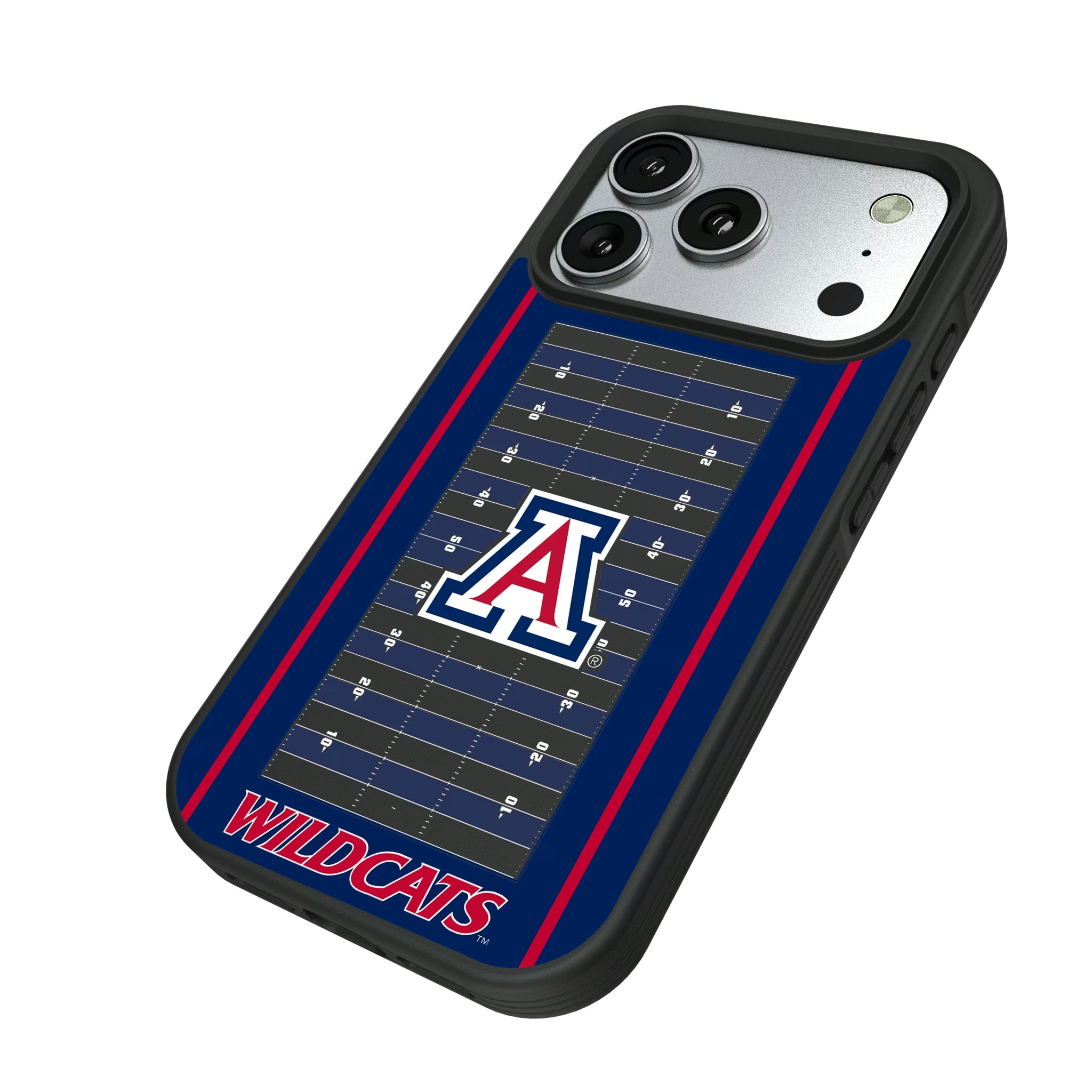 University of Arizona Wildcats Field iPhone Bump Phone Case for Apple iPhone - Isometric View#Device_iPhone 17 Pro