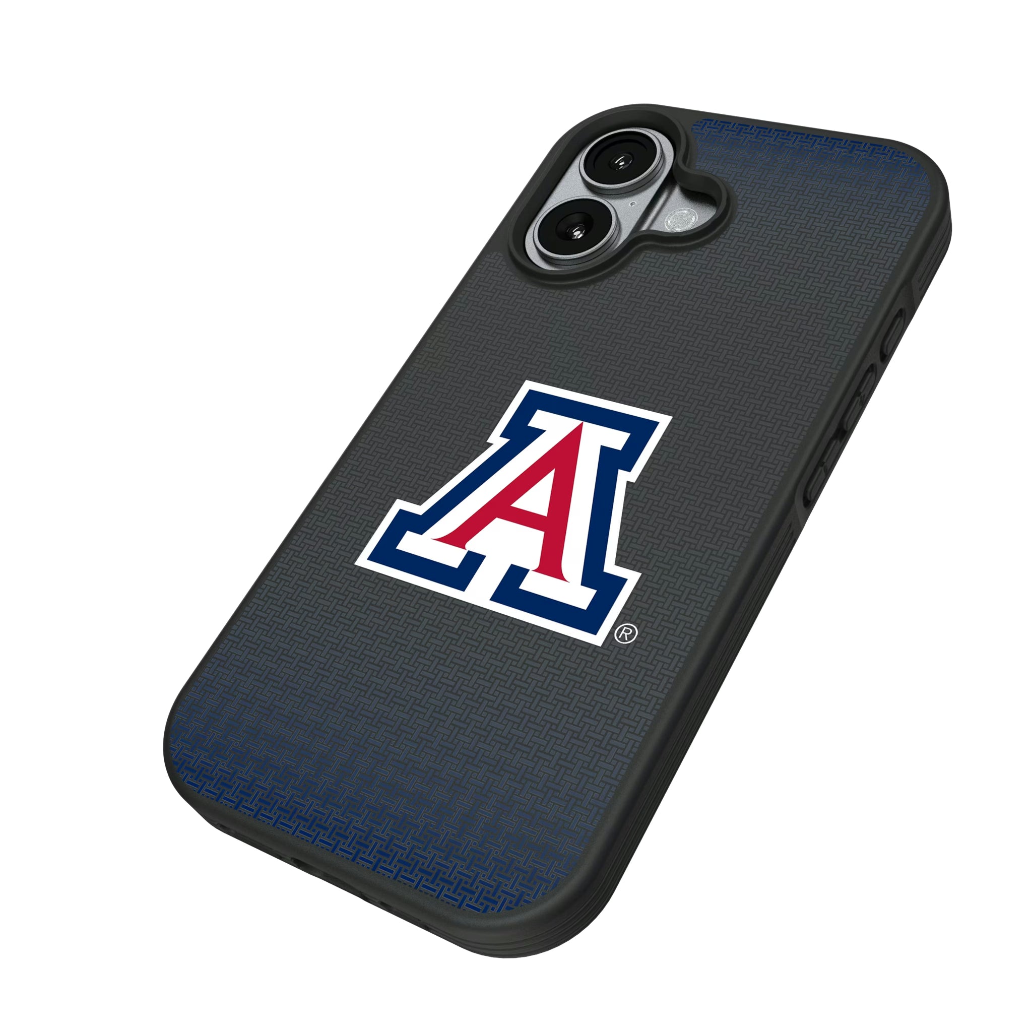 University of Arizona Wildcats Linen iPhone Bump Phone Case for Apple iPhone - Isometric View#Device_iPhone 17