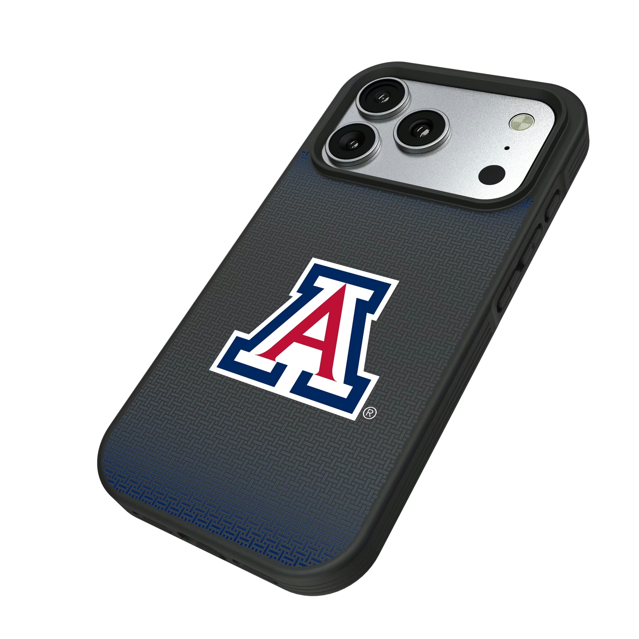 University of Arizona Wildcats Linen iPhone Bump Phone Case for Apple iPhone - Isometric View#Device_iPhone 17 Pro