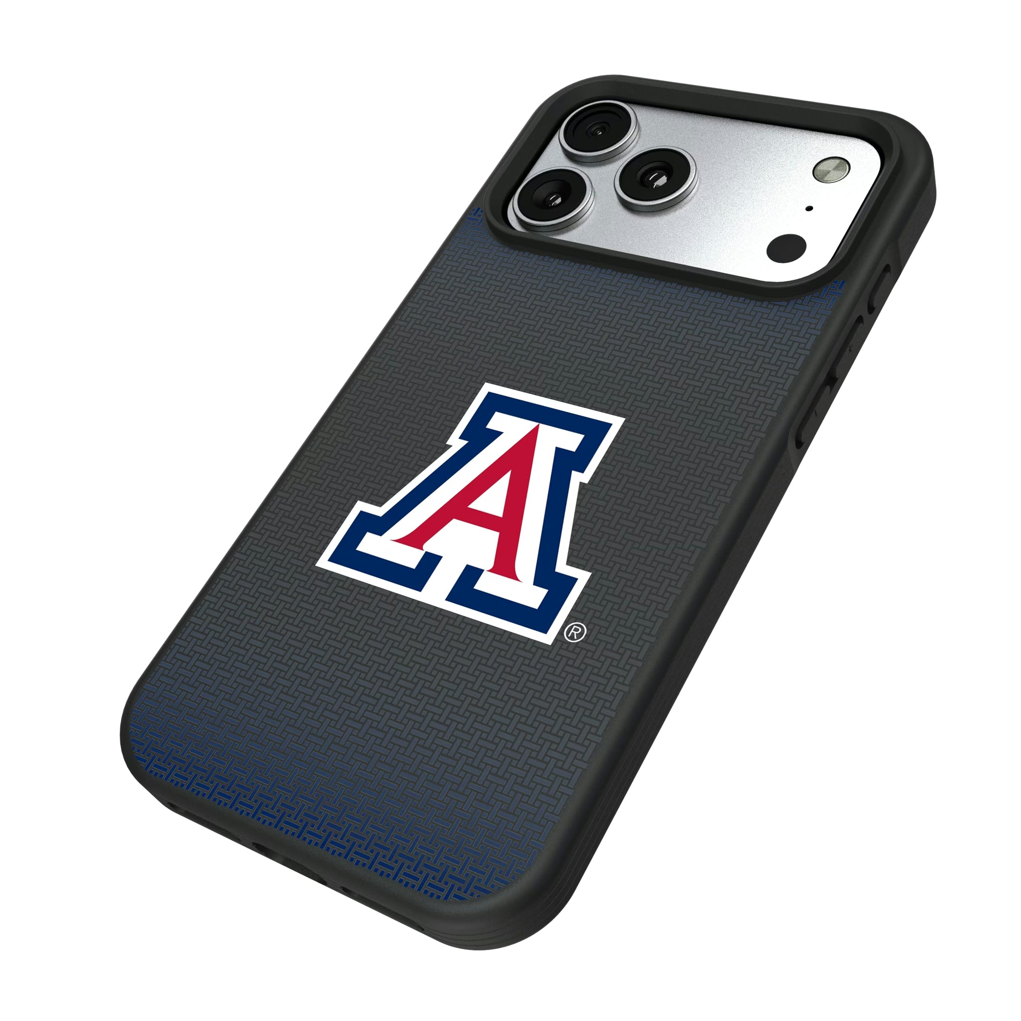 University of Arizona Wildcats Linen iPhone Bump Phone Case for Apple iPhone - Isometric View#Device_iPhone 17 Pro Max