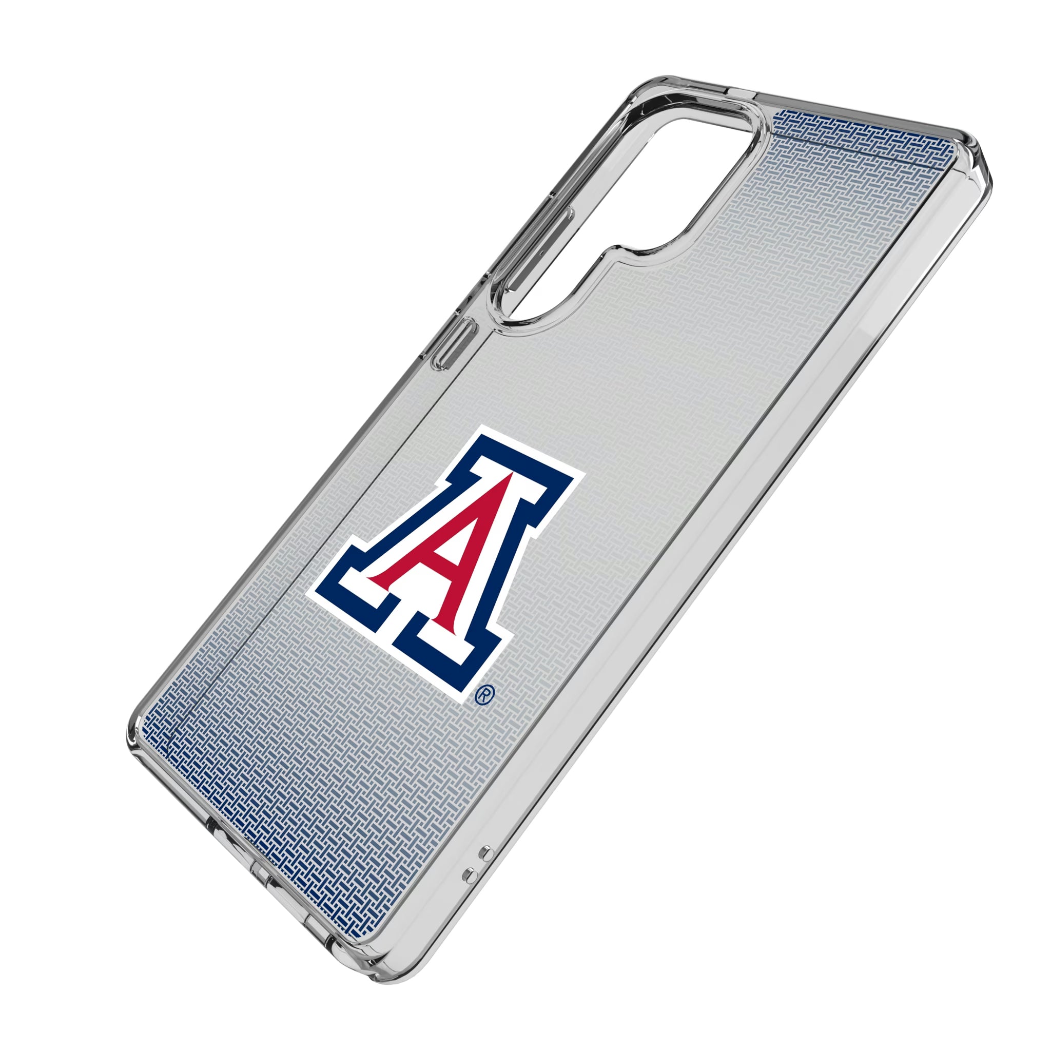 University of Arizona Wildcats Linen Galaxy Clear Phone Case for Samsung Galaxy - Isometric View