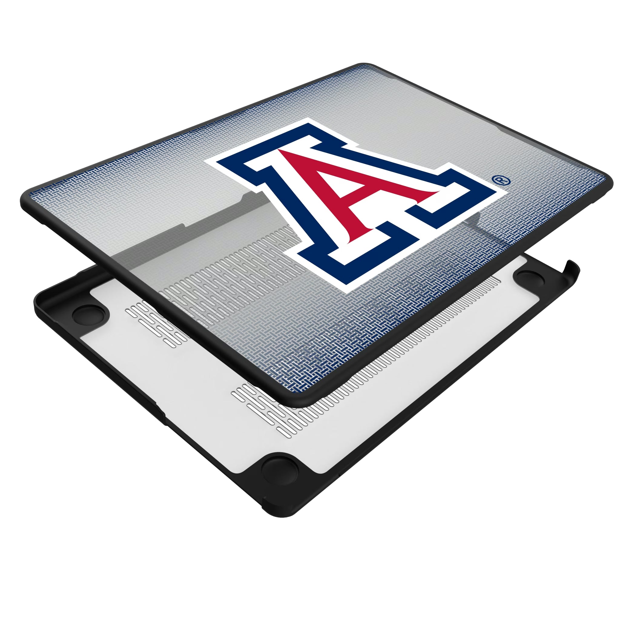 University of Arizona Wildcats Linen MacBook Laptop Case for Apple MacBook - Isometric View#Device_MacBook Pro (14-inch, 2021) / MacBook Pro (14-inch, 2023) / MacBook Pro (14-inch, 2024)