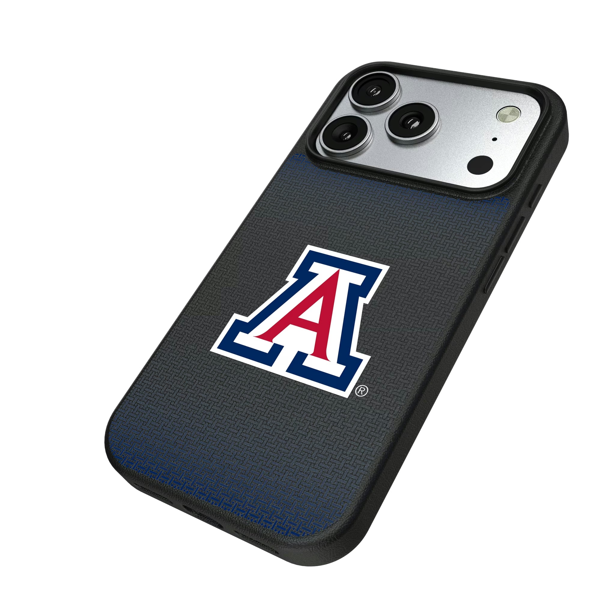 University of Arizona Wildcats Linen iPhone MagSafe Compatible Phone Case for Apple iPhone - Isometric View#Device_iPhone 17 Pro