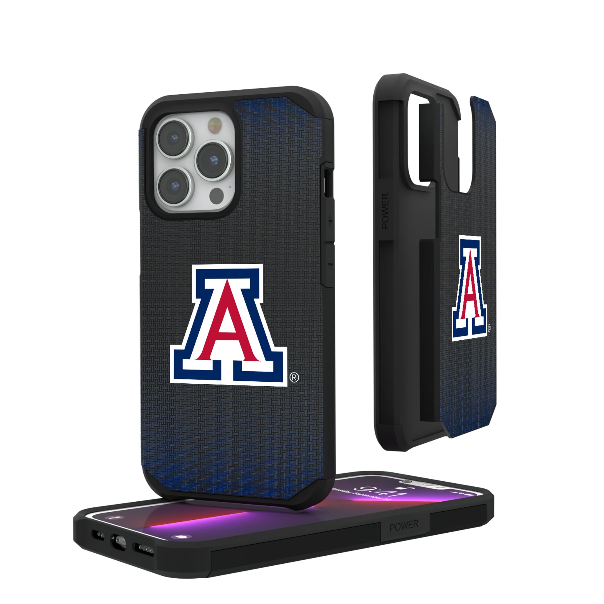 University of Arizona Wildcats Linen iPhone Rugged Phone Case for Apple iPhone#Device_iPhone 13 Pro