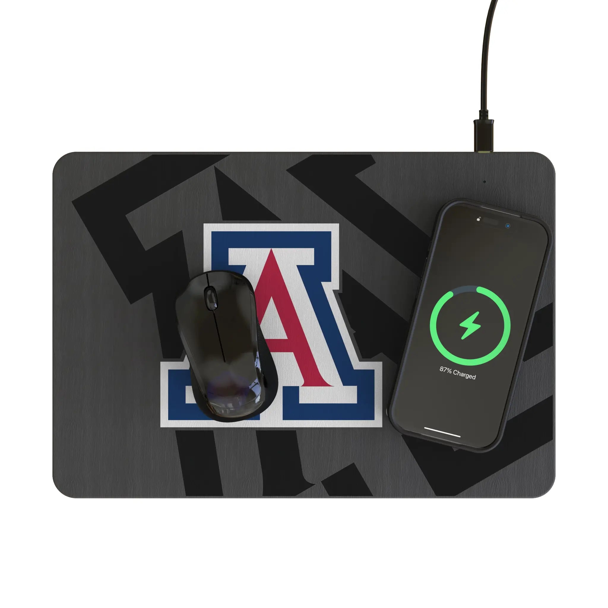 University of Arizona Wildcats Monocolor Tilt 15-Watt Wireless Charger and Mouse Pad - Lifestyle