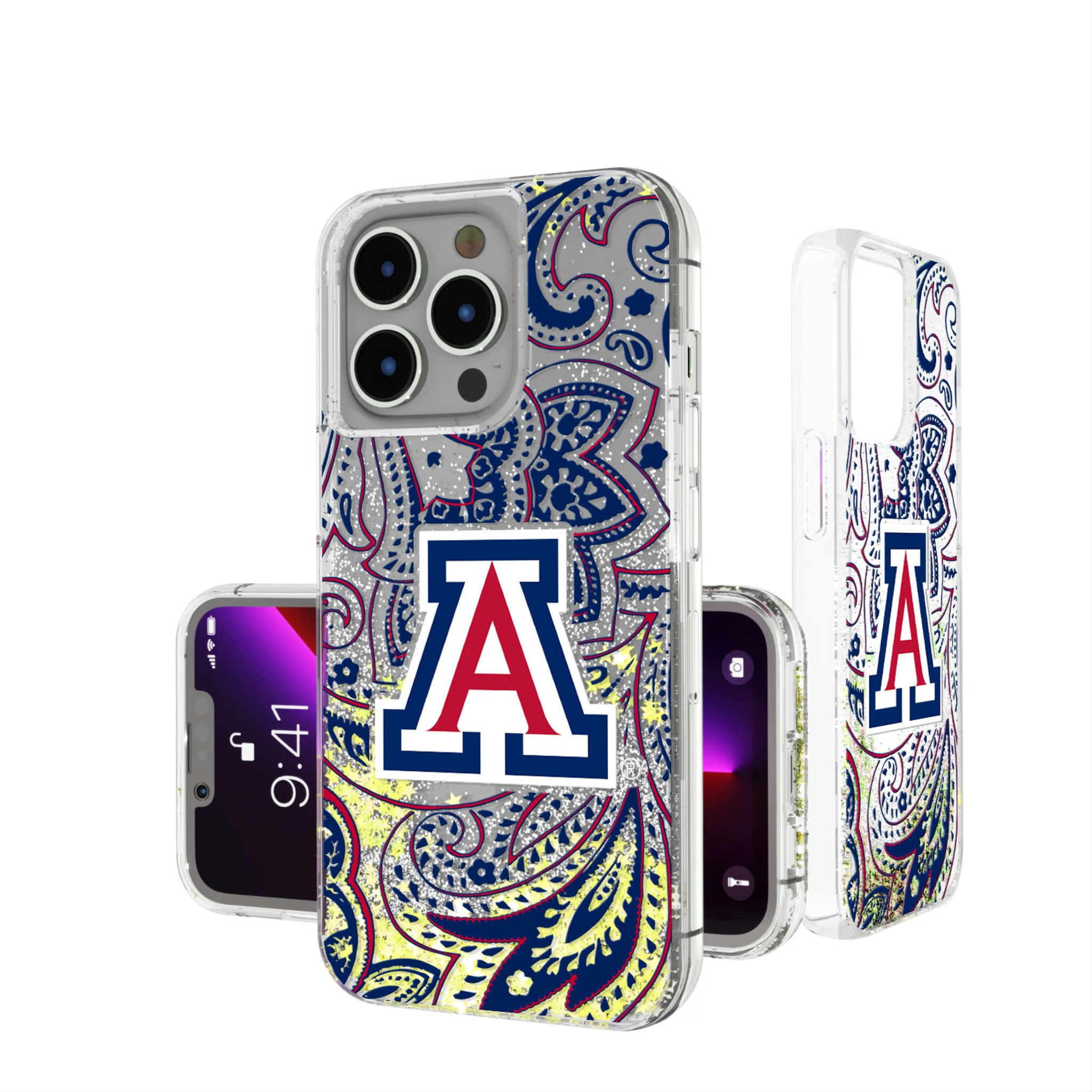 University of Arizona Wildcats Paisley iPhone Glitter Phone Case for Apple iPhone