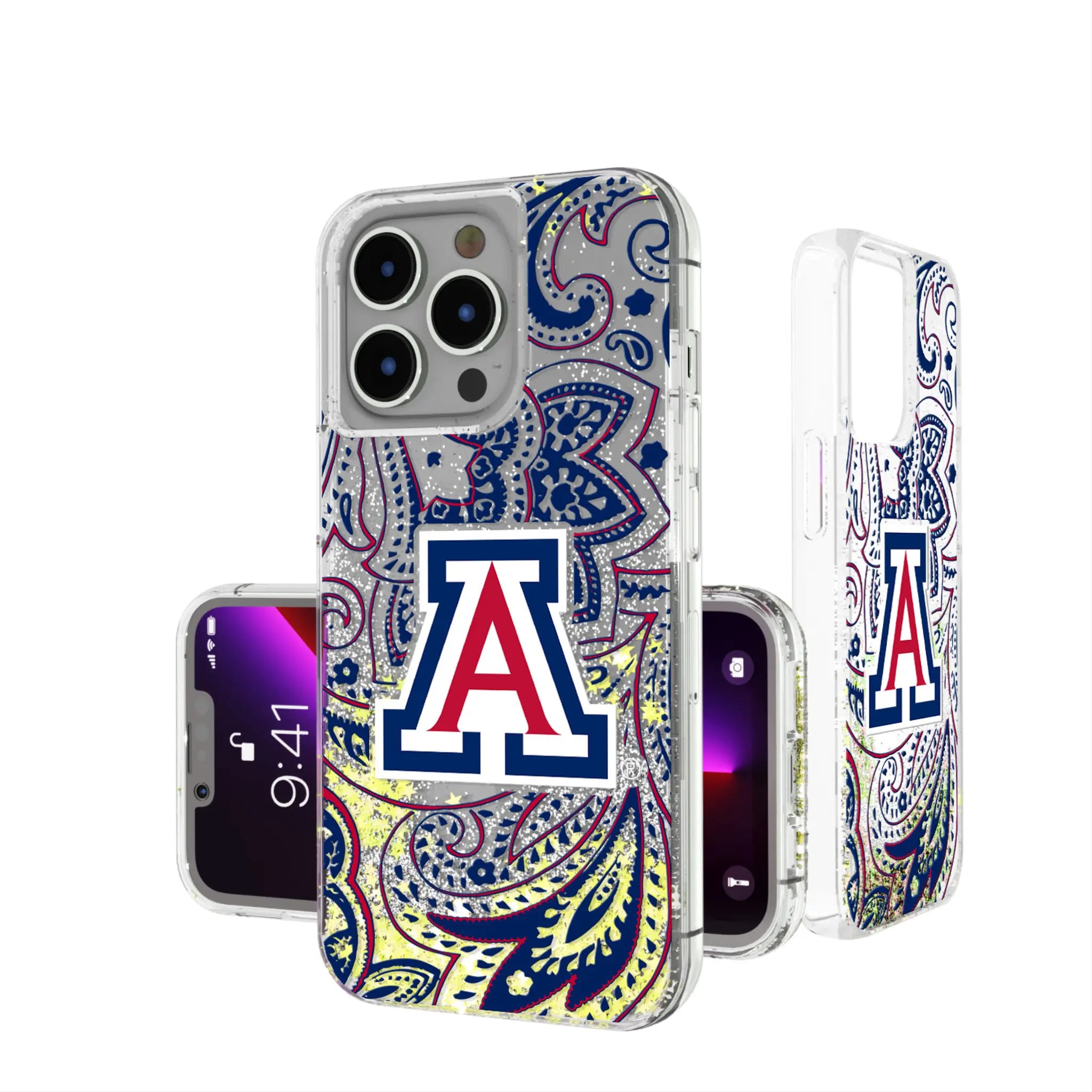 University of Arizona Wildcats Paisley iPhone Glitter Phone Case for Apple iPhone
