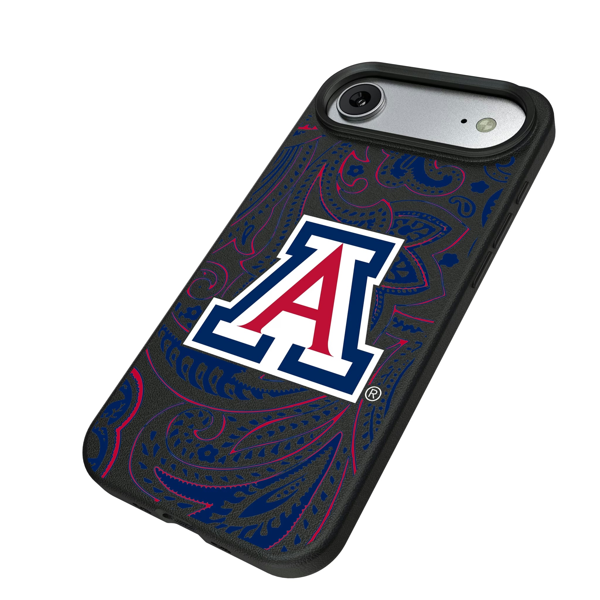 University of Arizona Wildcats Paisley iPhone MagSafe Compatible Phone Case for Apple iPhone - Isometric View#Device_iPhone Air