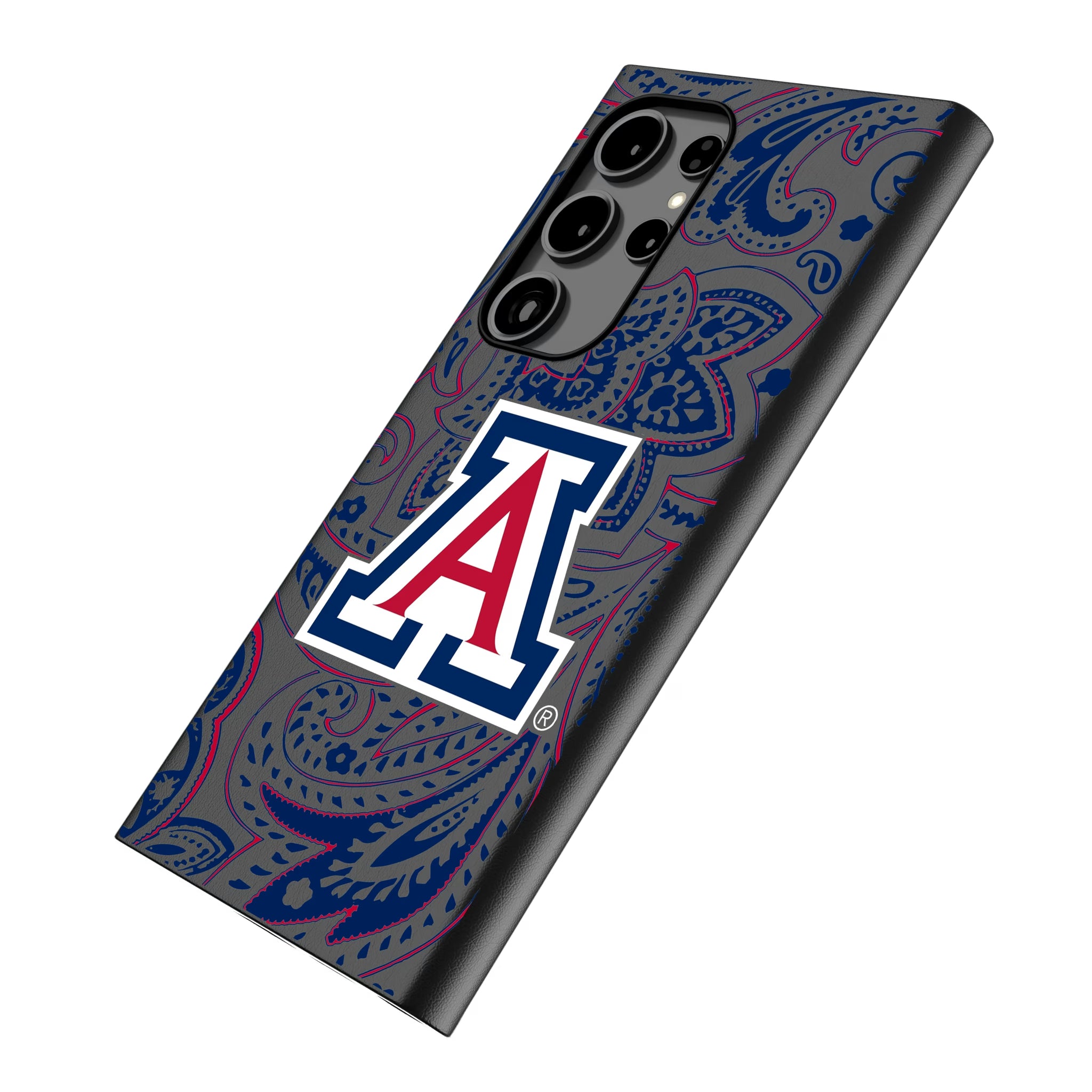 University of Arizona Wildcats Paisley Galaxy MagSafe Compatible Phone Case for Samsung Galaxy - Isometric View