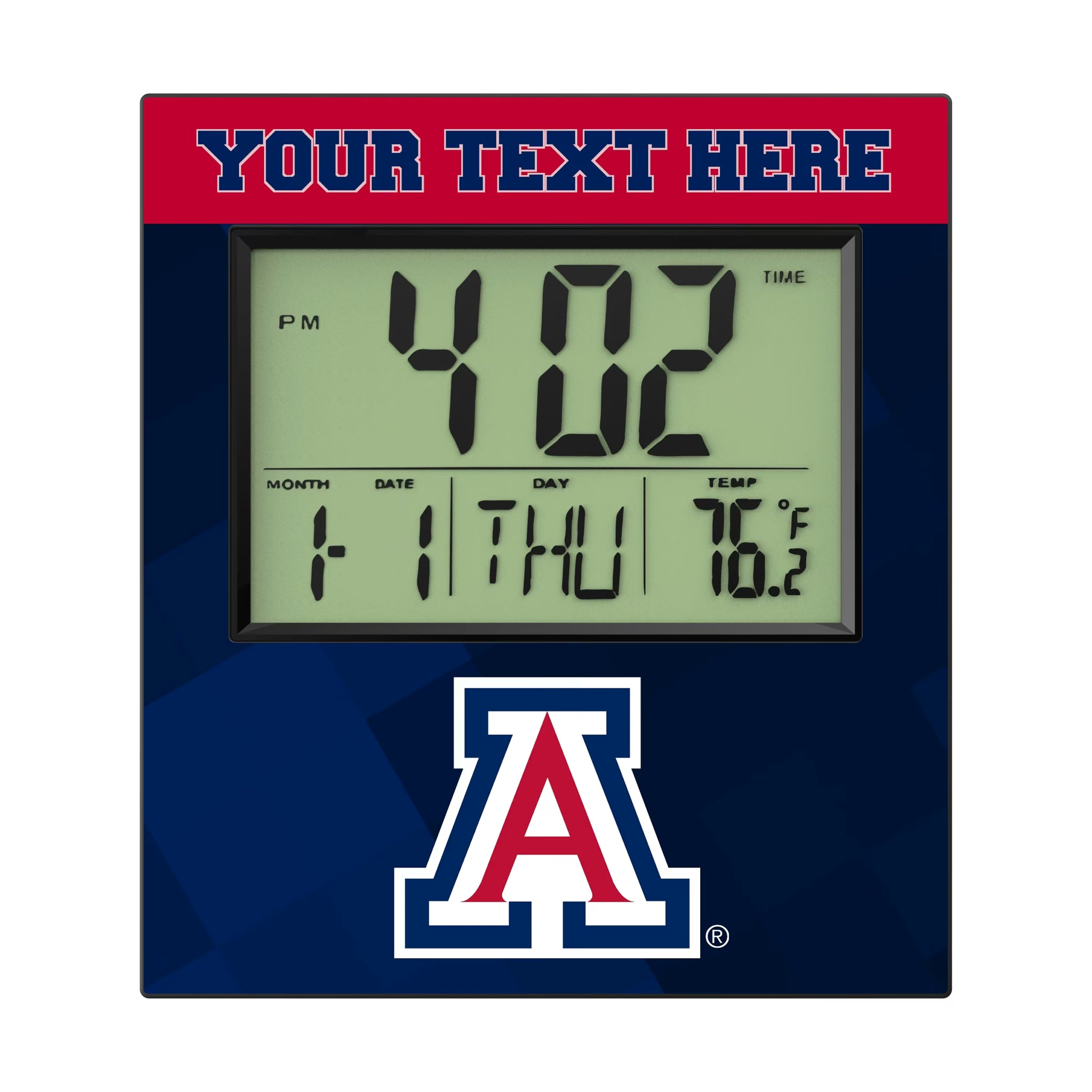 University of Arizona Wildcats Personalized Color Block Wall Clock