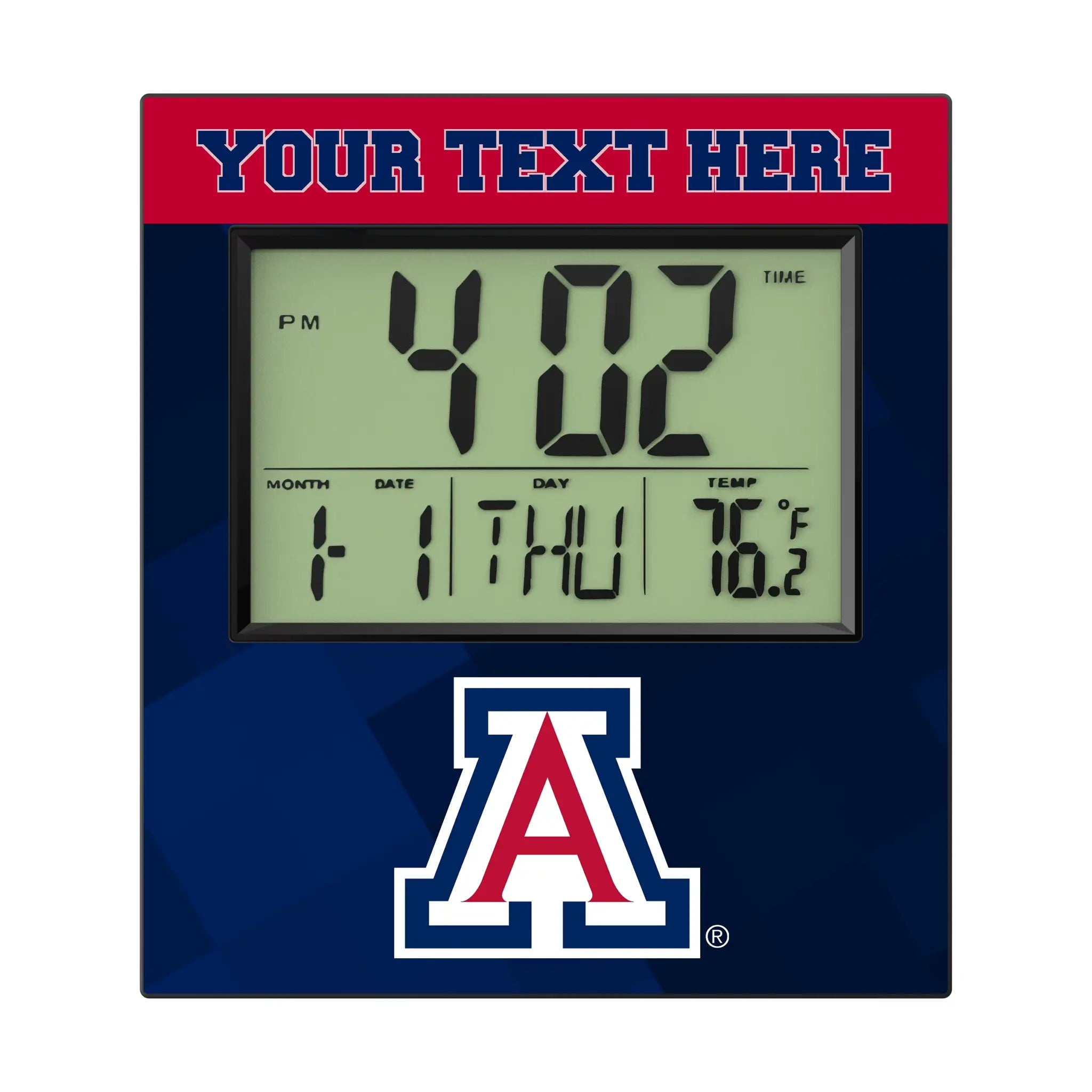 University of Arizona Wildcats Personalized Color Block Wall Clock