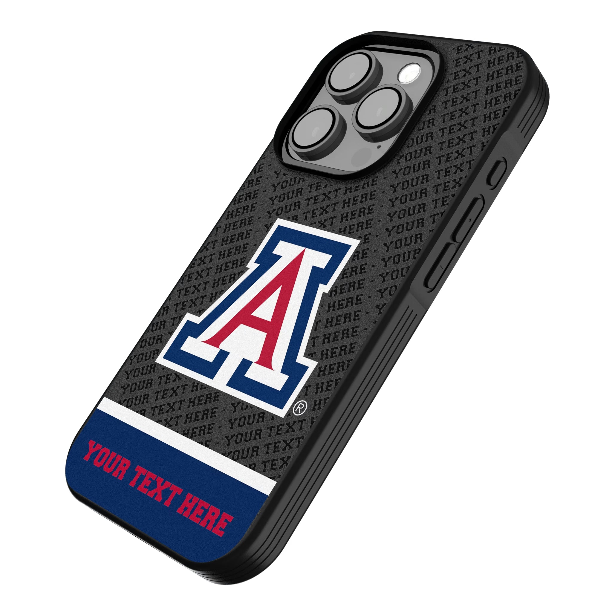 University of Arizona Wildcats Personalized EndZone Plus iPhone Bump Phone Case for Apple iPhone - Isometric View