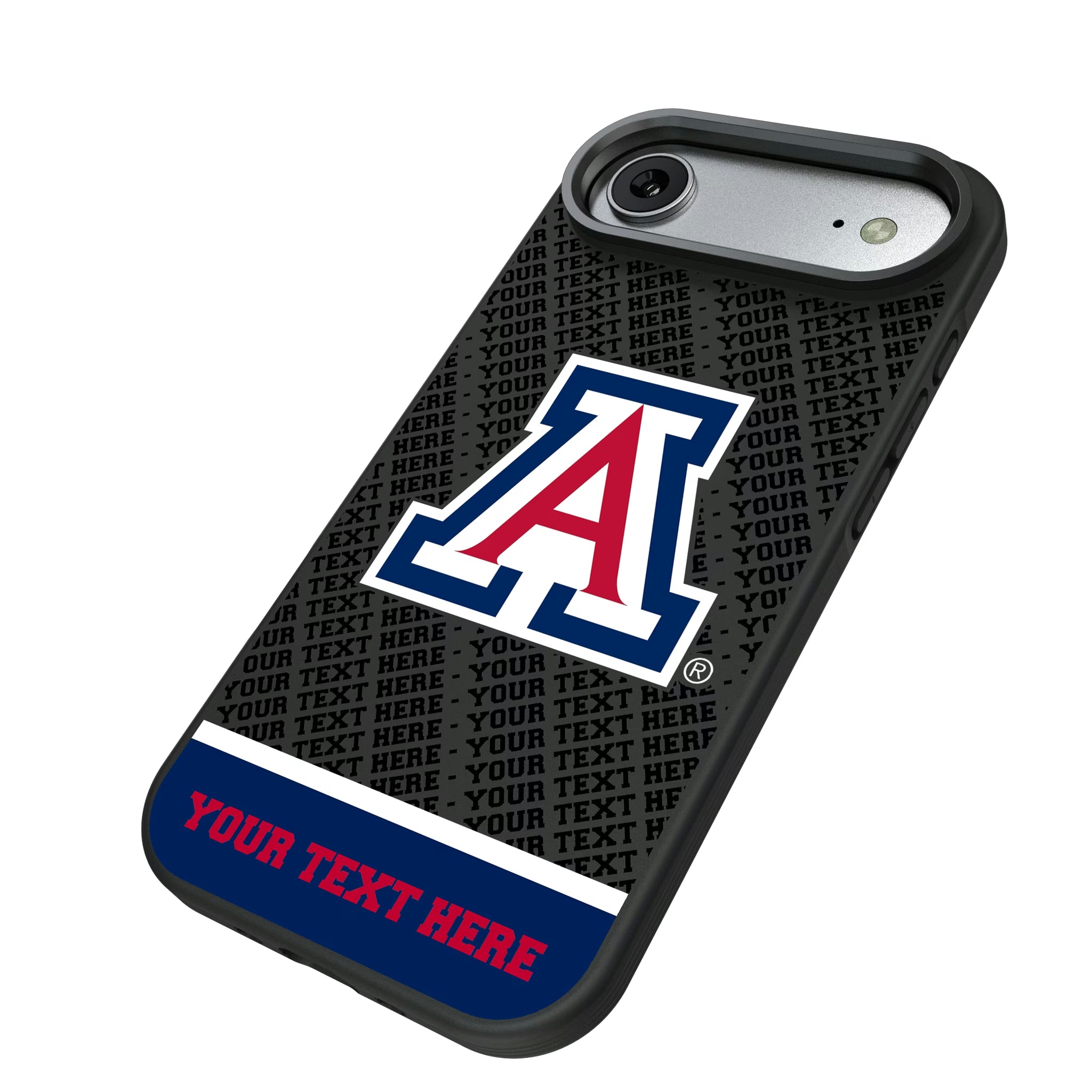 University of Arizona Wildcats Personalized EndZone Plus iPhone Bump Phone Case for Apple iPhone - Isometric View#Device_iPhone Air