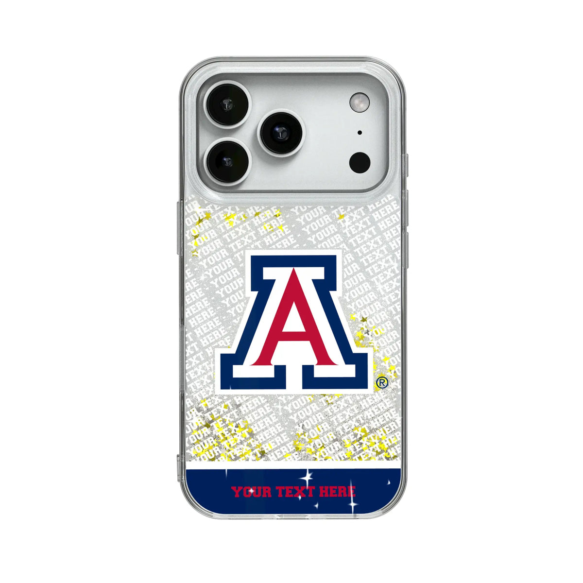 University of Arizona Wildcats Personalized EndZone Plus Glitter Phone Case for Apple iPhone