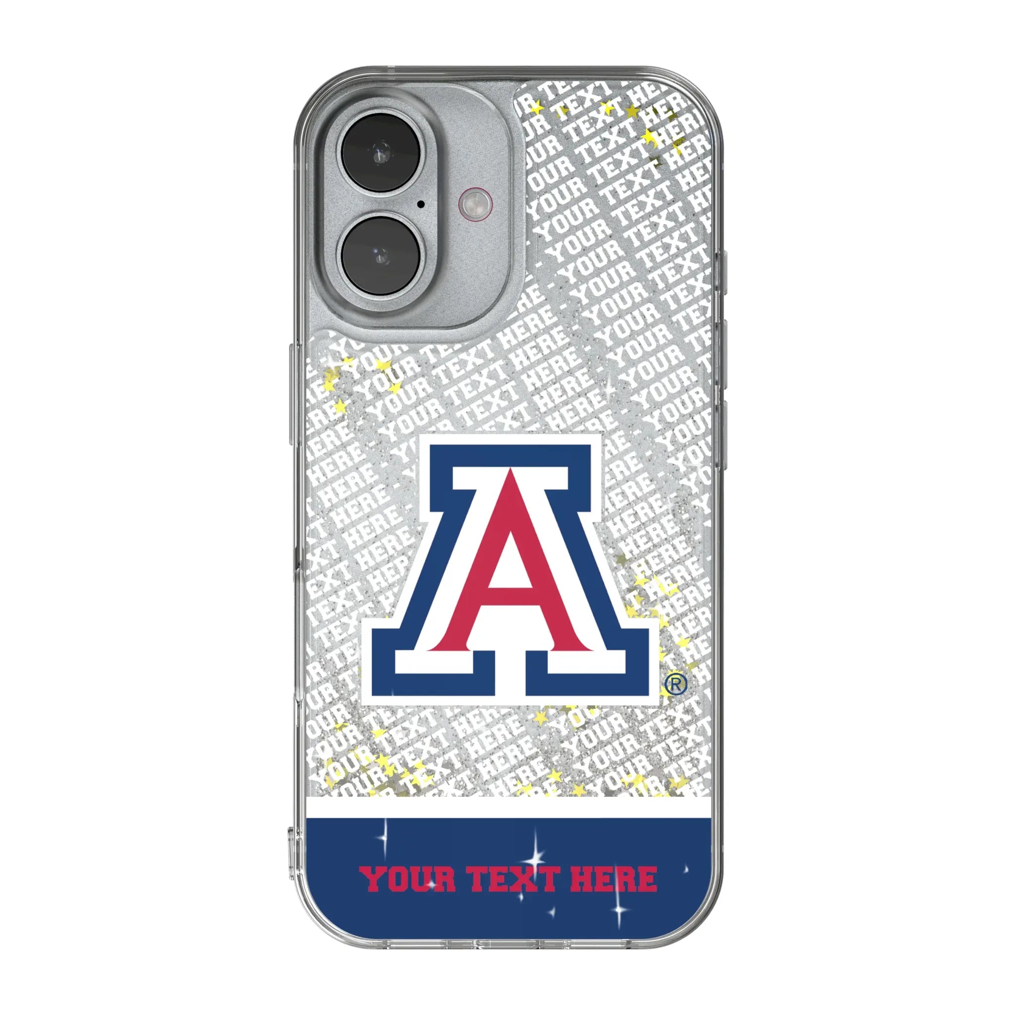 University of Arizona Wildcats Personalized EndZone Plus iPhone Glitter Phone Case for Apple iPhone