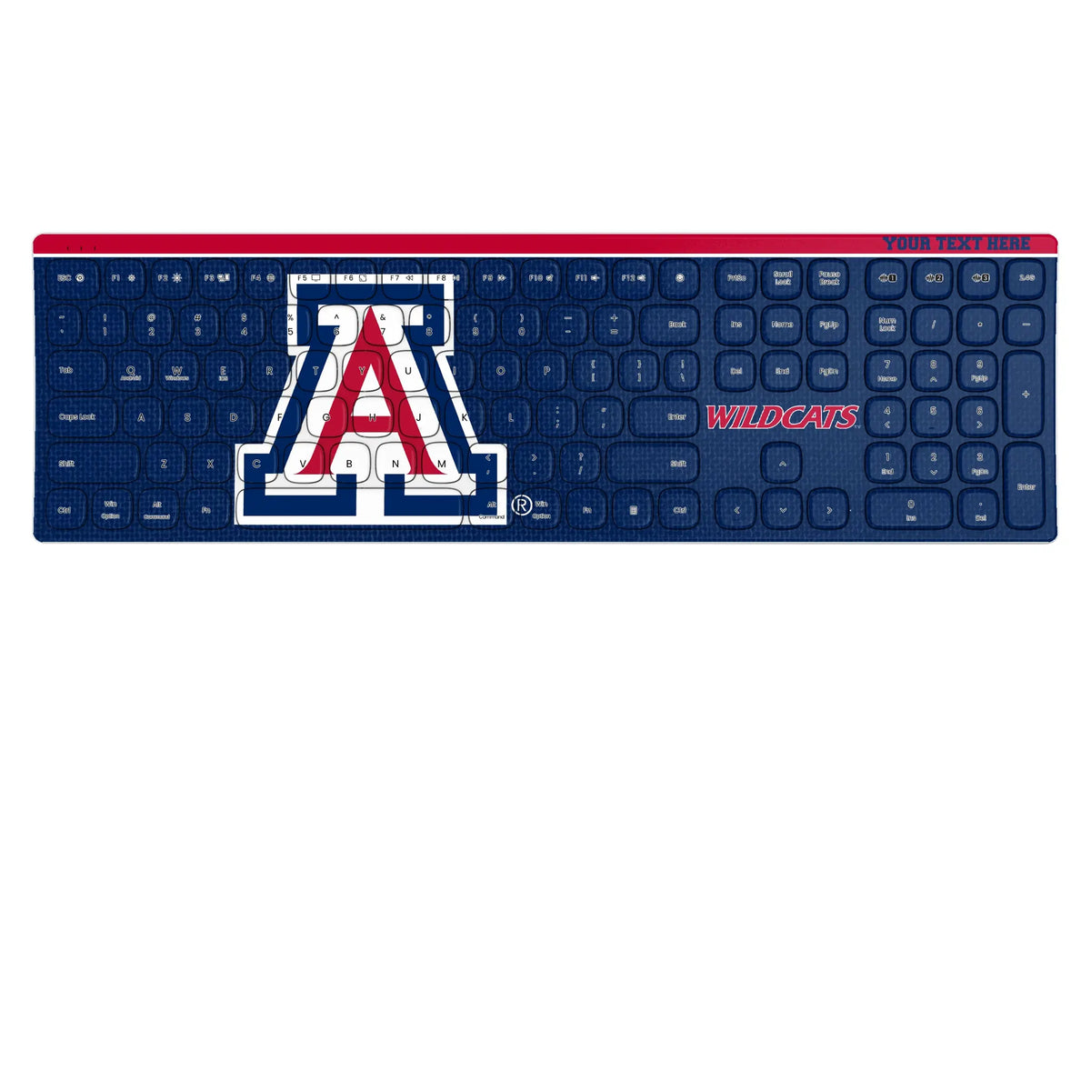 University of Arizona Wildcats Personalized Endzone Solid KKB605 Curved Wireless Keyboard