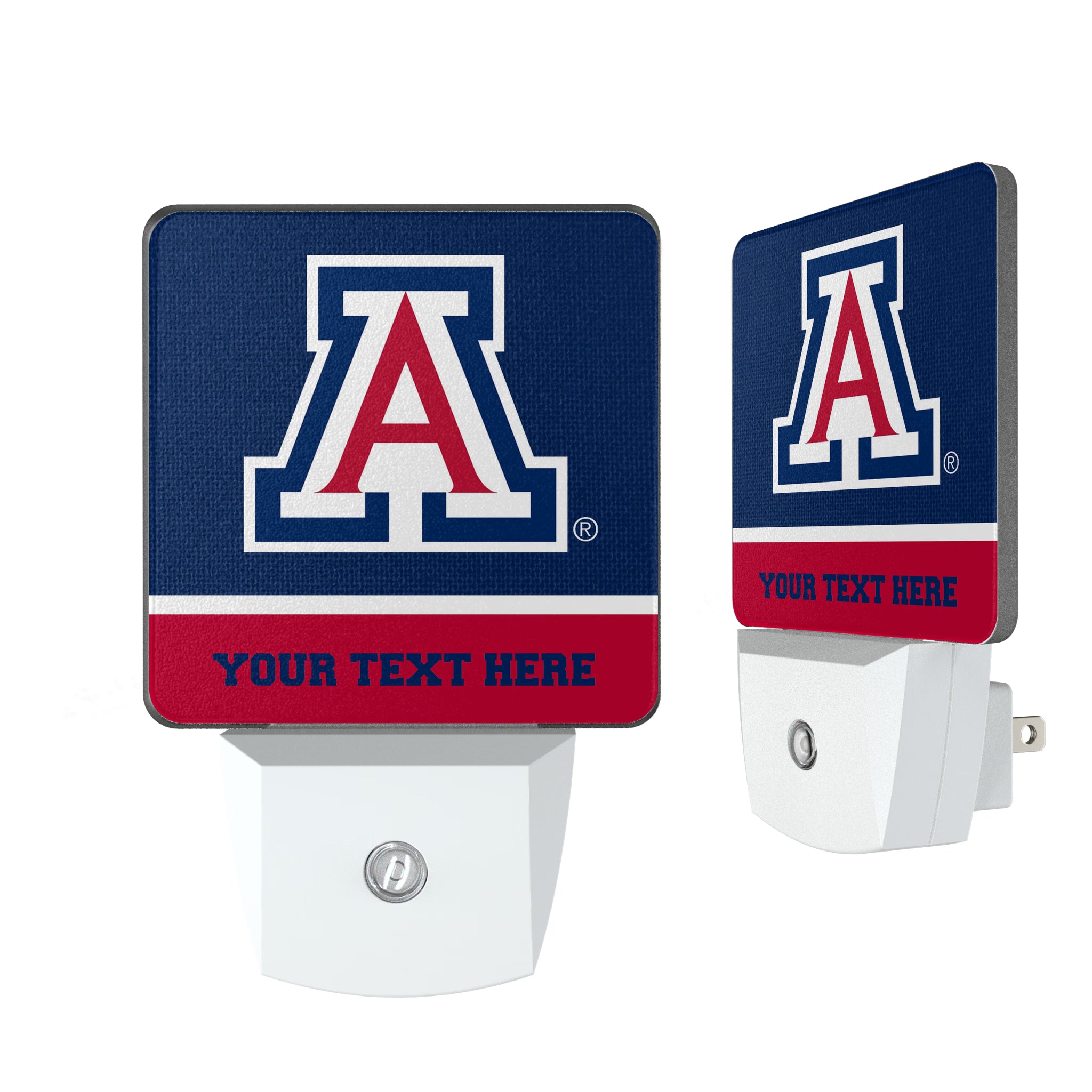 University of Arizona Wildcats Personalized Endzone Solid Night Light 2-Pack