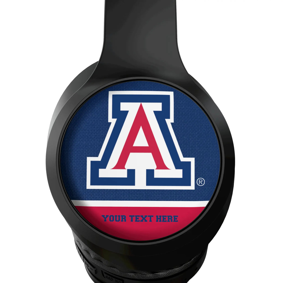University of Arizona Wildcats Personalized Endzone Solid Wireless Over-Ear Headphones With Case - Detail