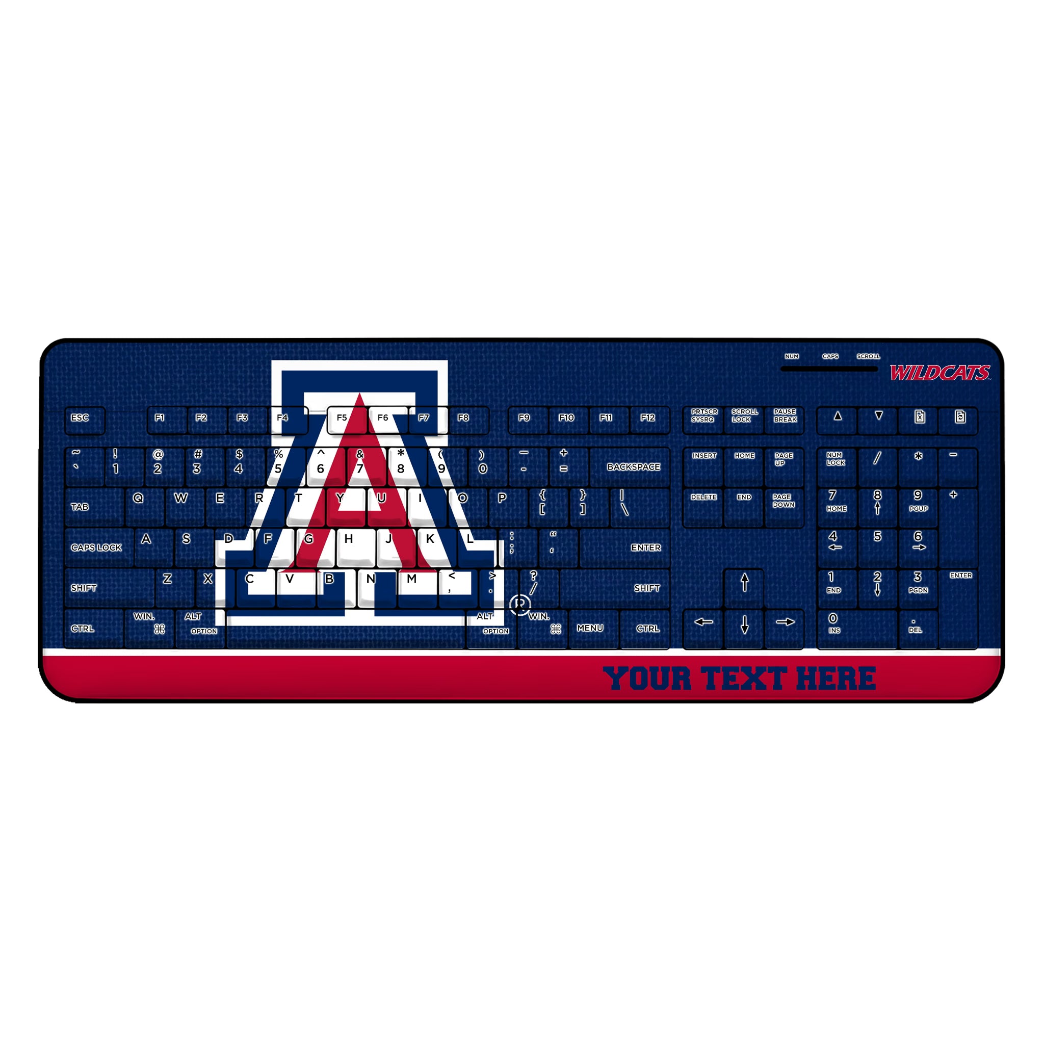University of Arizona Wildcats Personalized Endzone Solid Wireless USB Keyboard