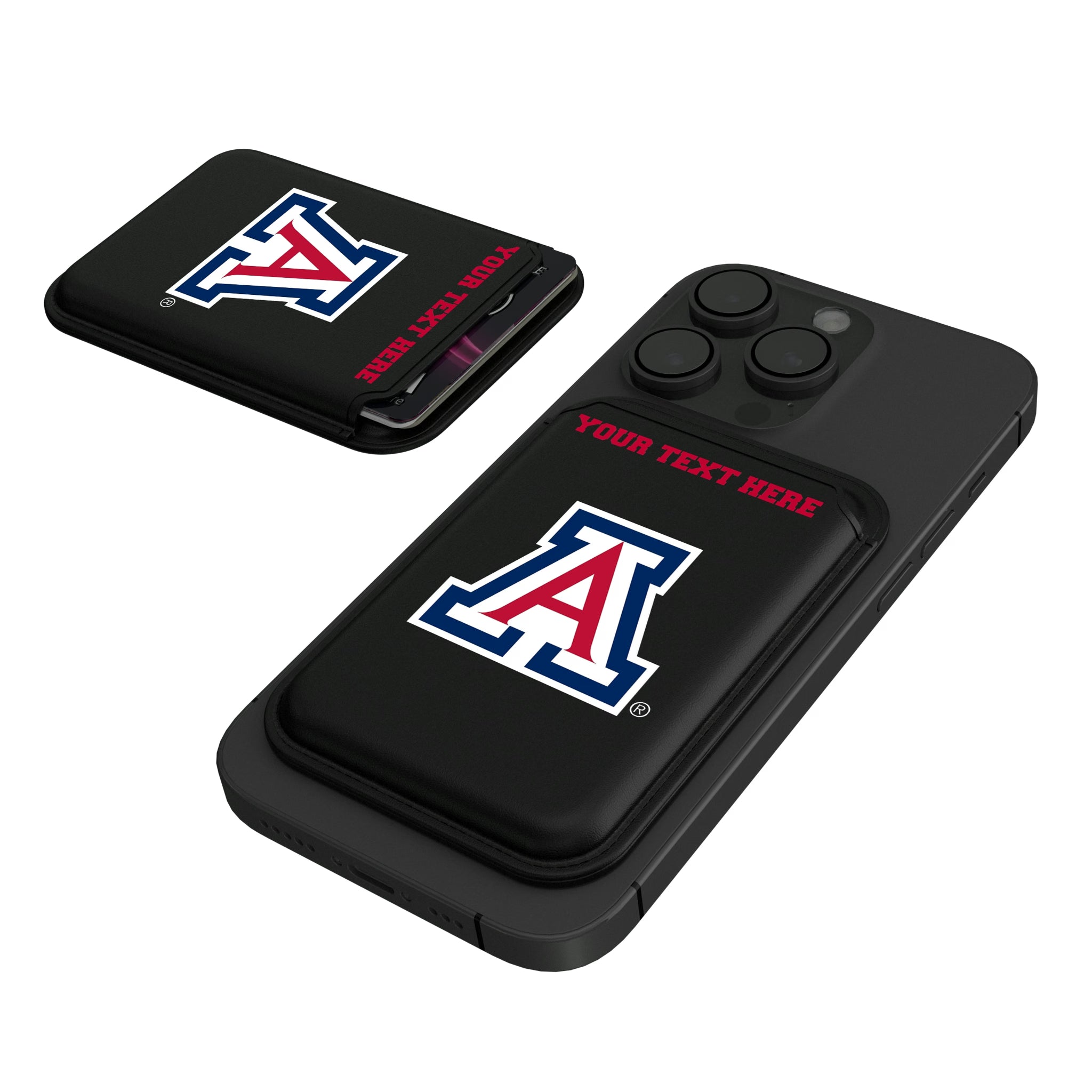 University of Arizona Wildcats Personalized Insignia Black Magnetic Credit Card Wallet