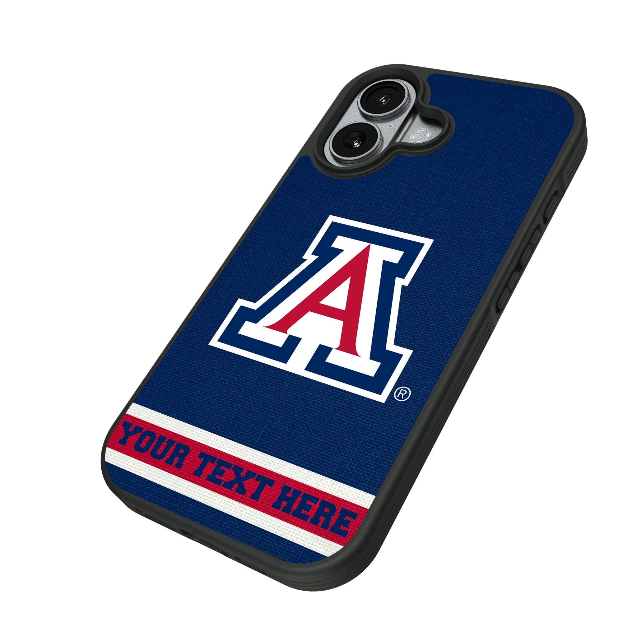 University of Arizona Wildcats Personalized Stripe iPhone Bump Phone Case for Apple iPhone - Isometric View#Device_iPhone 17