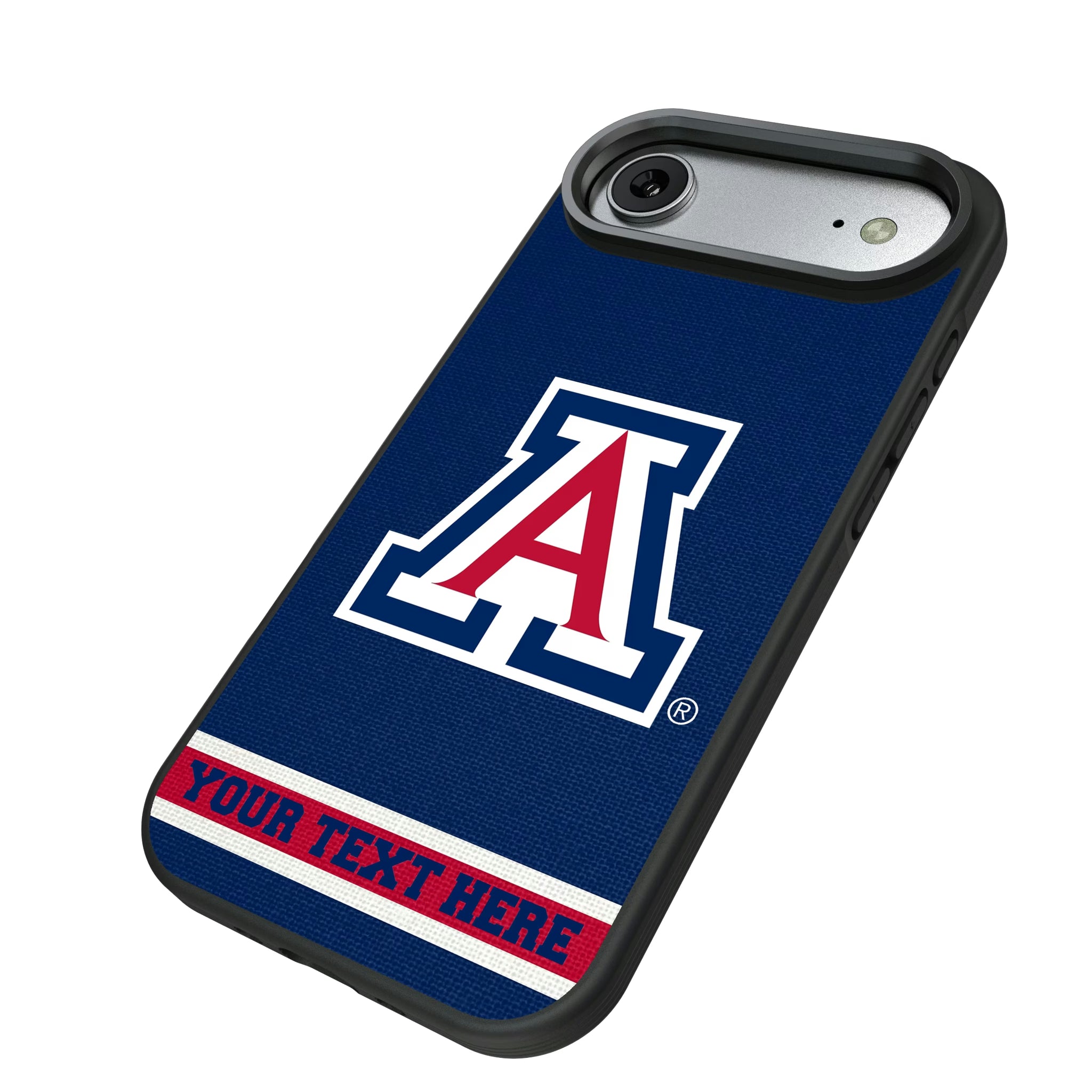 University of Arizona Wildcats Personalized Stripe iPhone Bump Phone Case for Apple iPhone - Isometric View#Device_iPhone Air