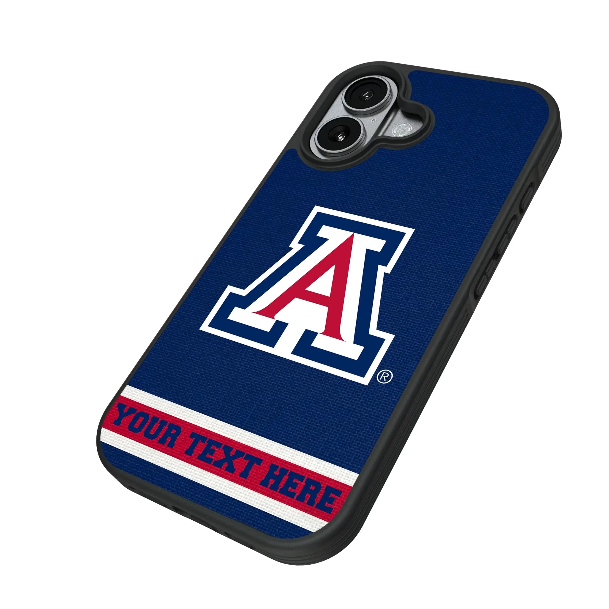 University of Arizona Wildcats Personalized Stripe iPhone Bump Phone Case for Apple iPhone - Isometric View#Device_iPhone 17