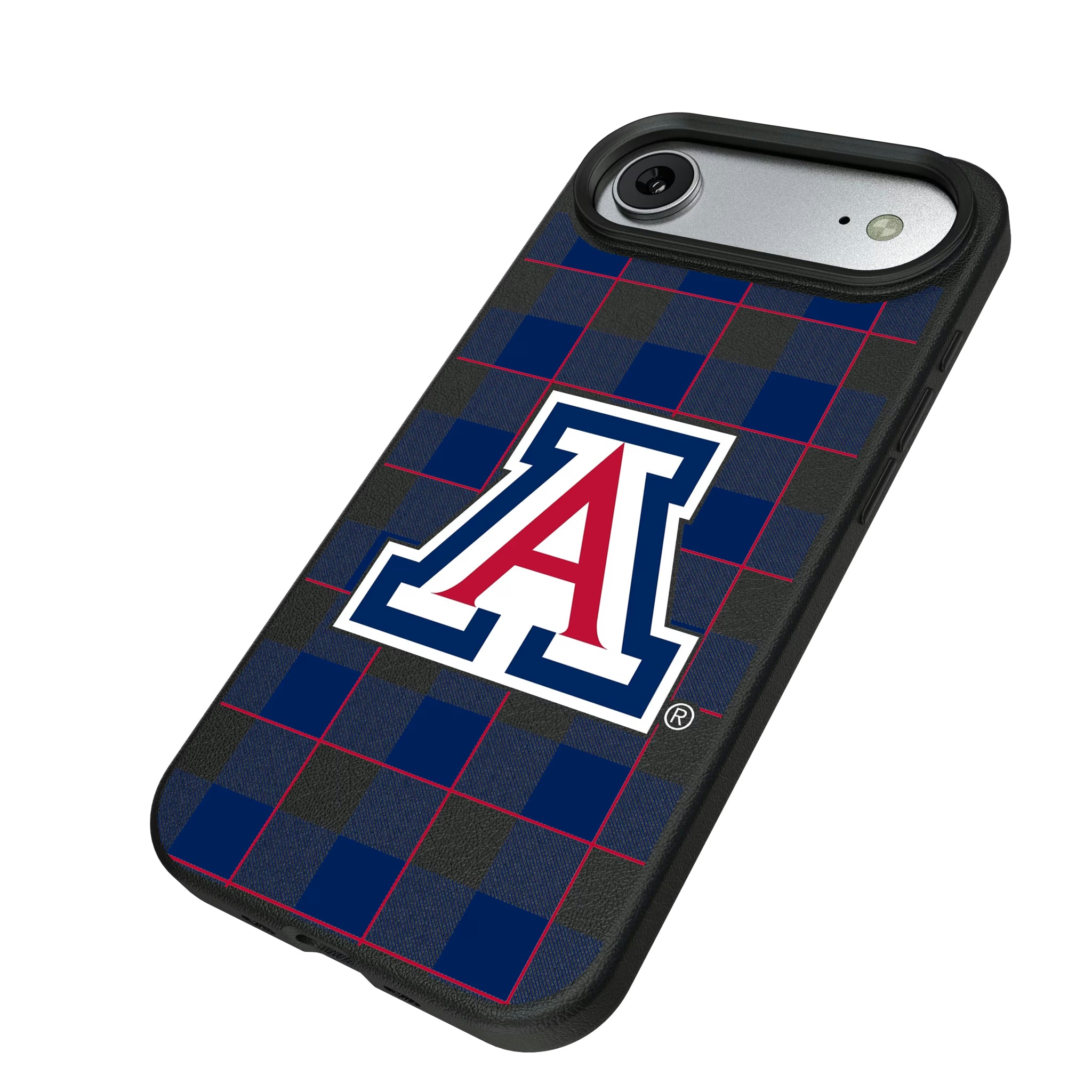 University of Arizona Wildcats Plaid iPhone MagSafe Compatible Phone Case for Apple iPhone - Isometric View#Device_iPhone Air