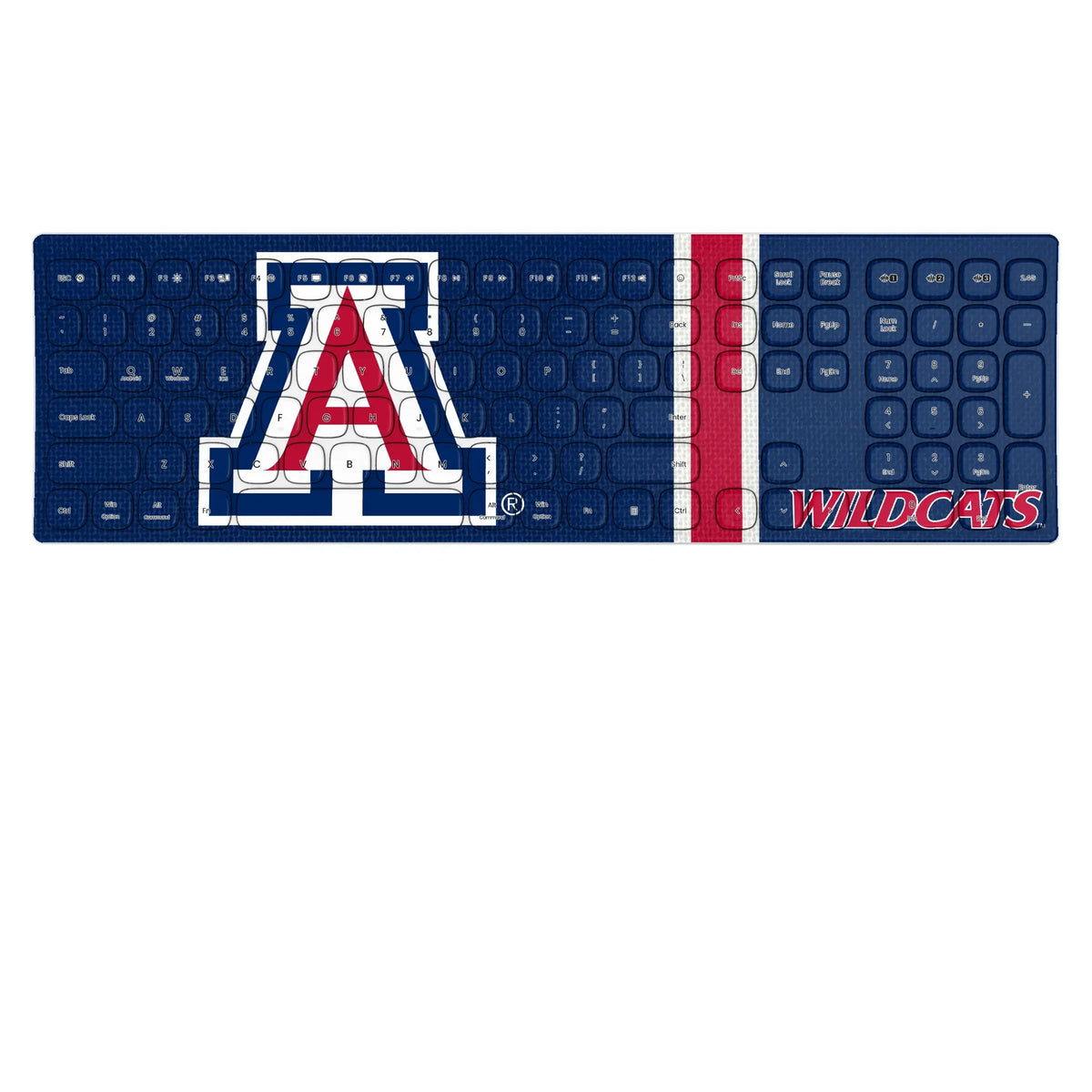 University of Arizona Wildcats Stripe KKB605 Curved Wireless Keyboard