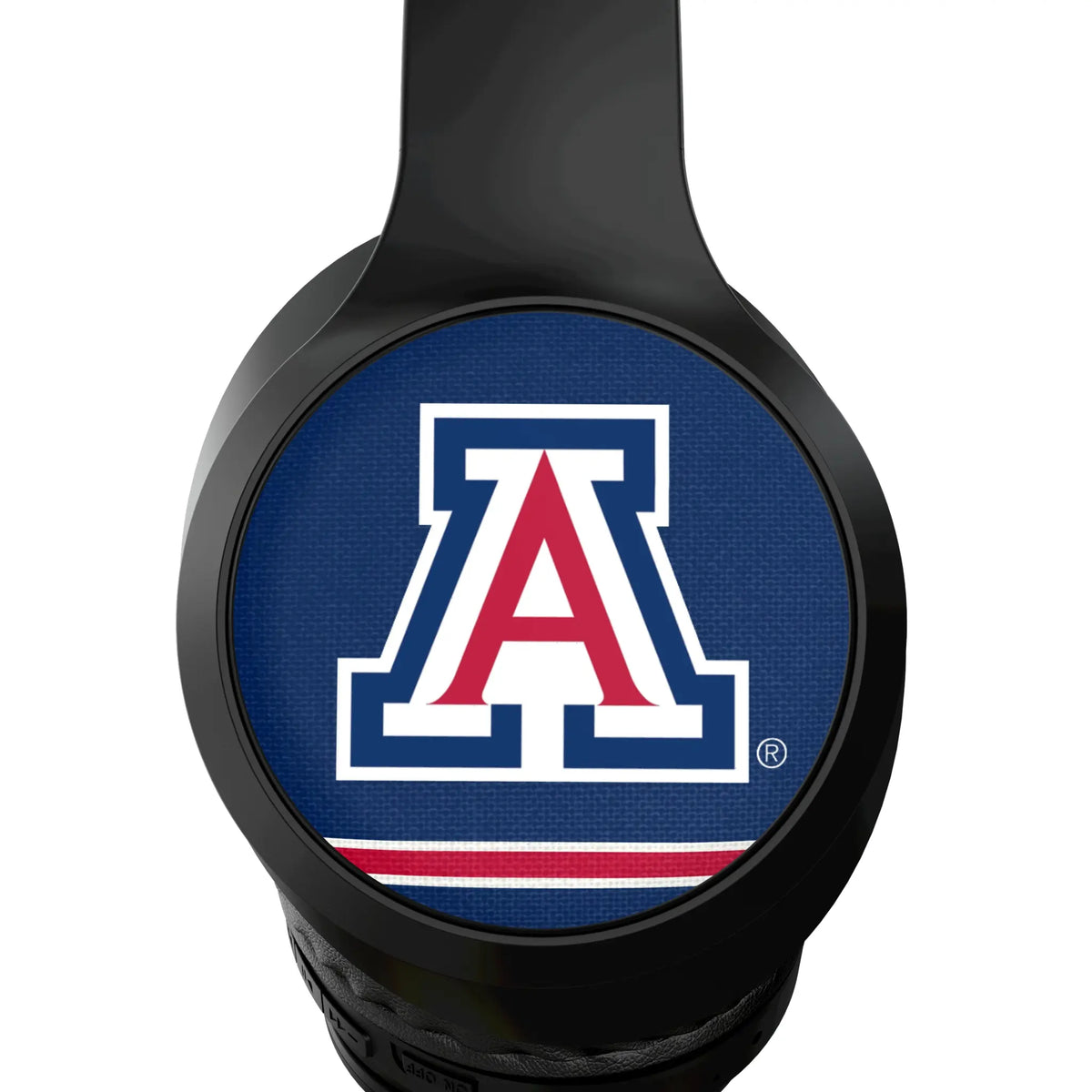 University of Arizona Wildcats Stripe Wireless Over-Ear Headphones With Case - Detail