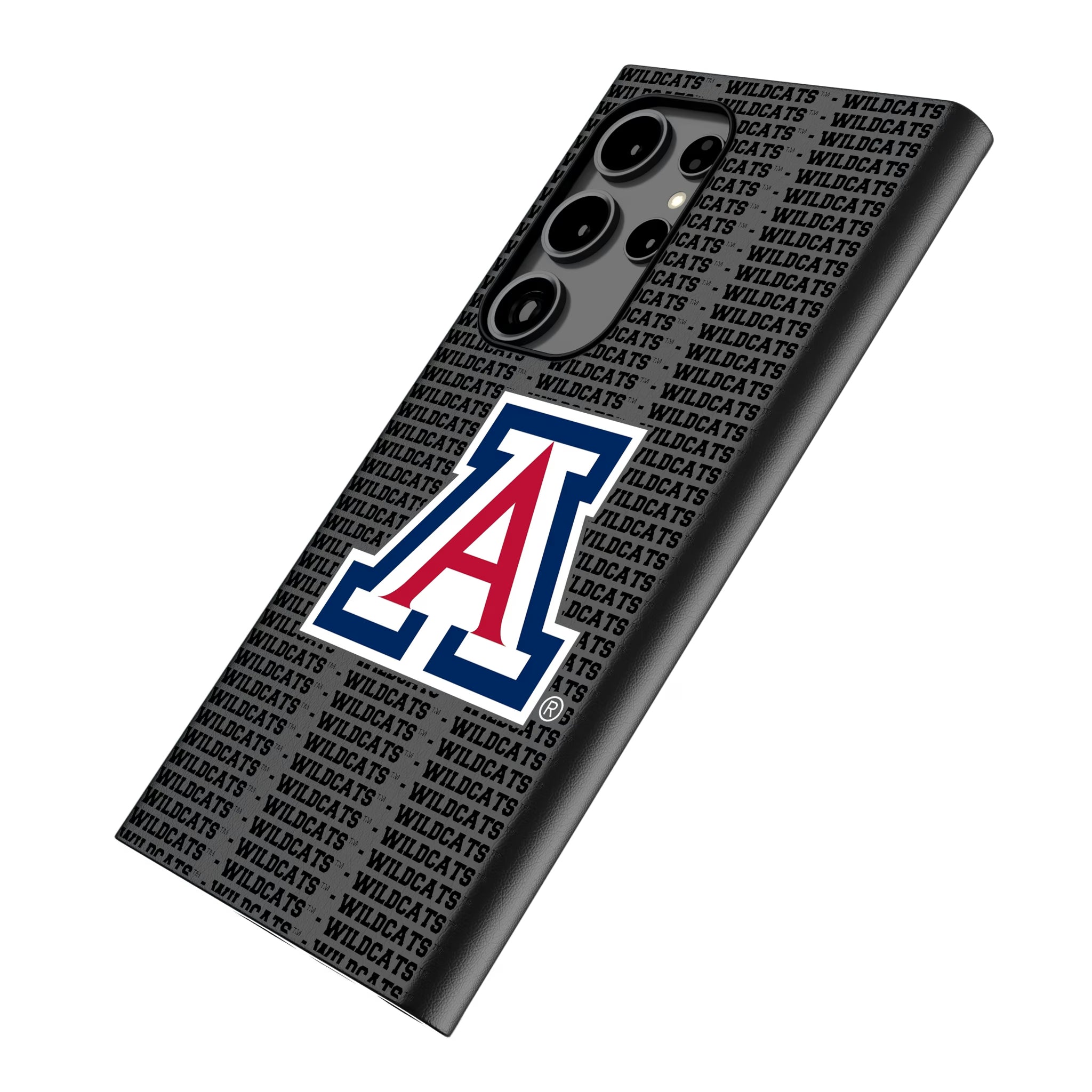 University of Arizona Wildcats Text Backdrop Galaxy MagSafe Compatible Phone Case for Samsung Galaxy - Isometric View