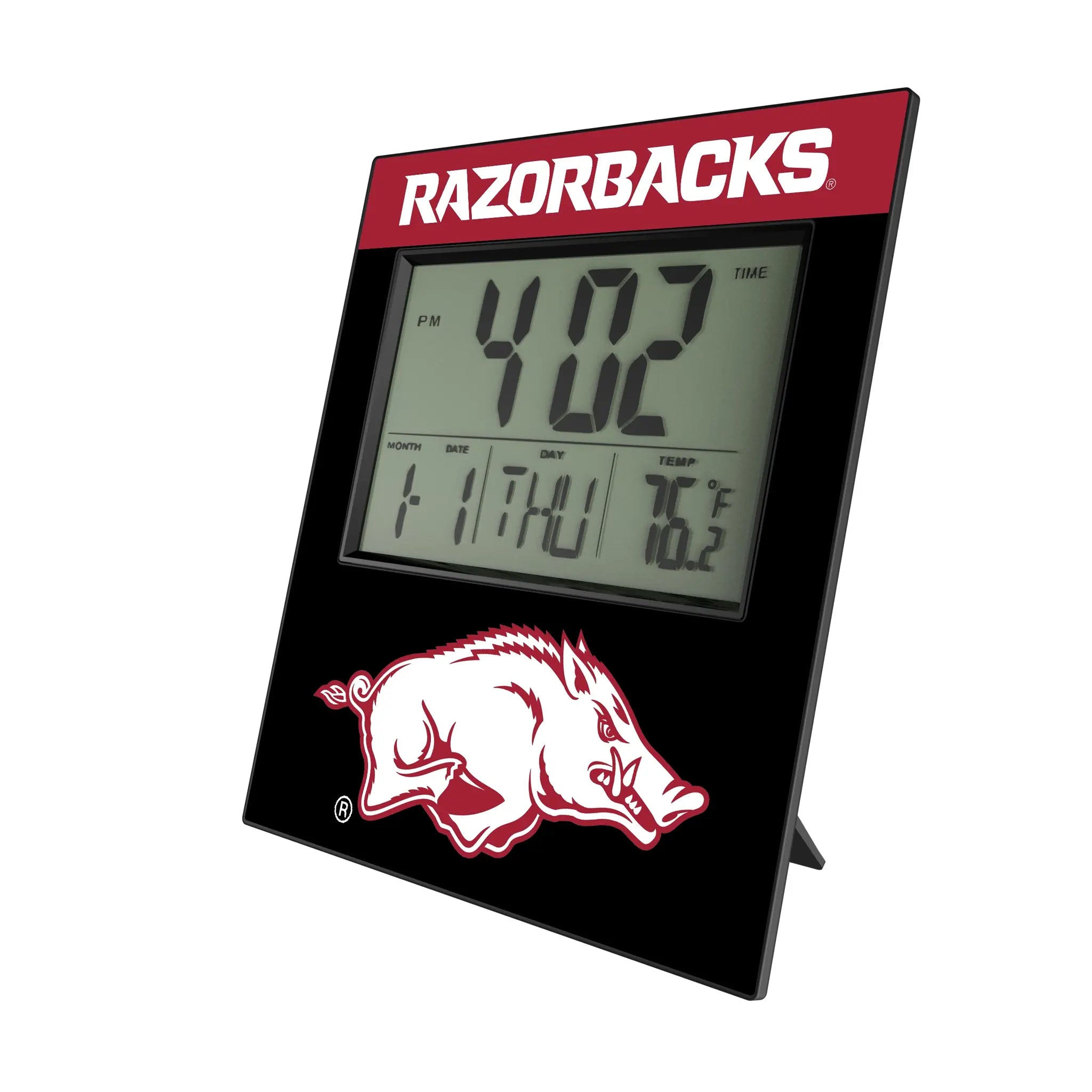 University of Arkansas Fayetteville Razorbacks Color Block Wall Clock